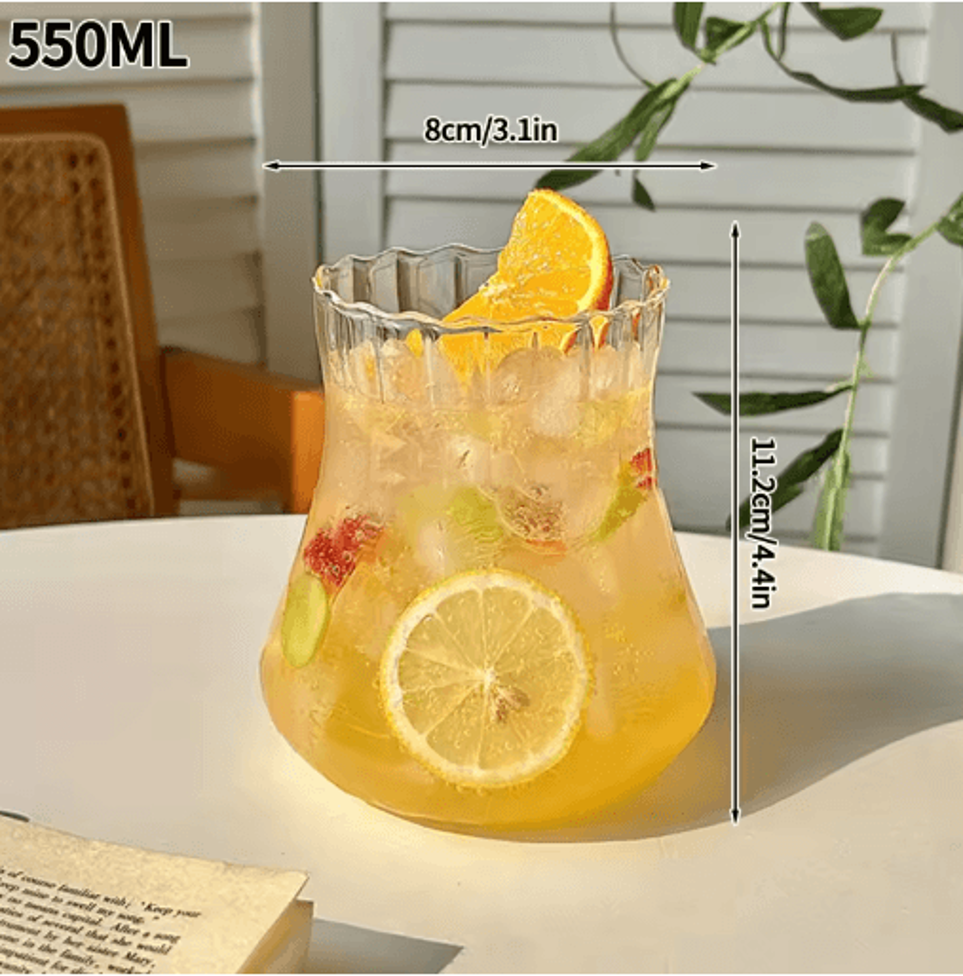 RippleWave Transparent Drinking Glass  Creative Wave Iced Coffee Tumbler 3