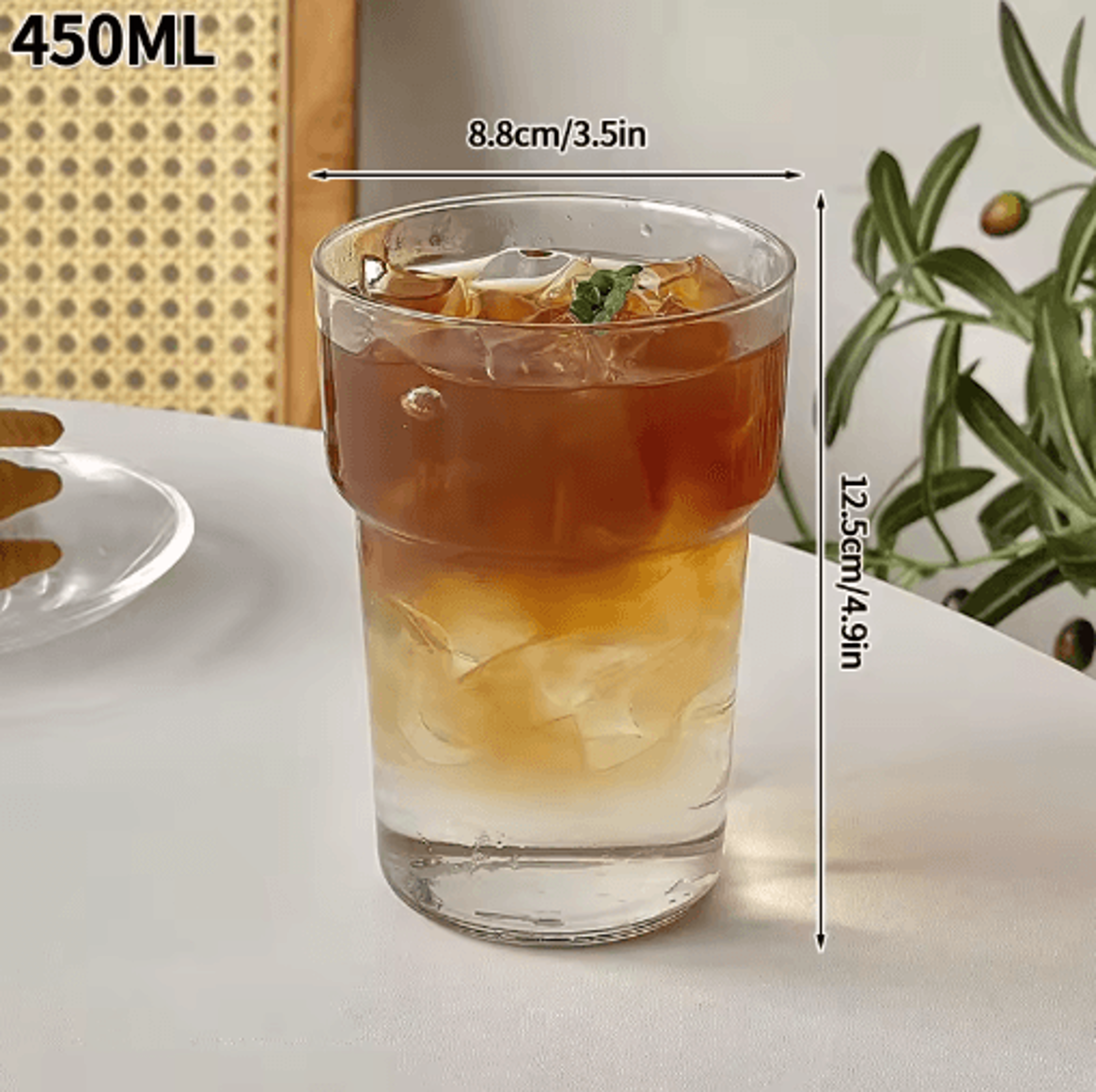 RippleWave Transparent Drinking Glass  Creative Wave Iced Coffee Tumbler 14