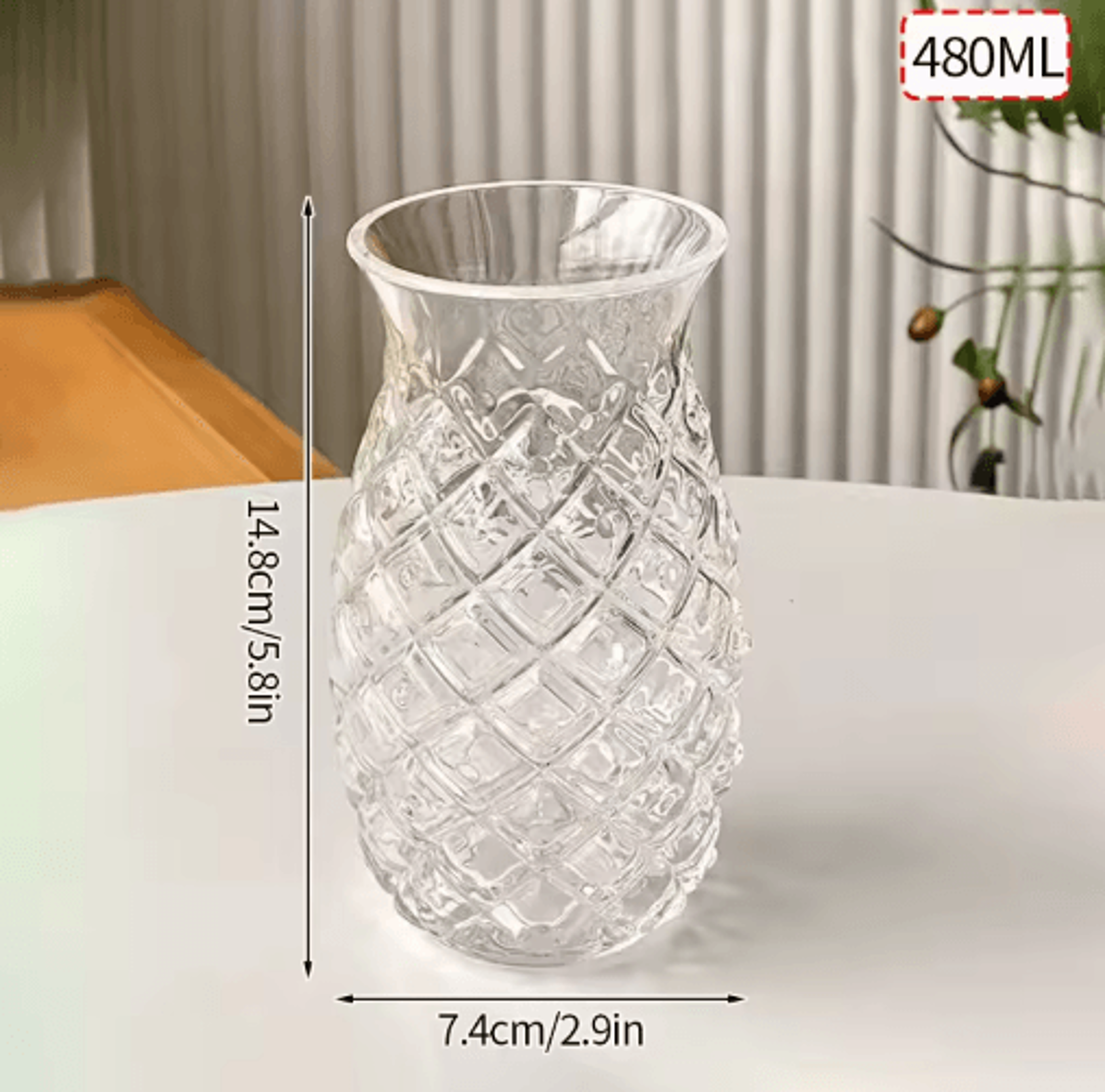 RippleWave Transparent Drinking Glass  Creative Wave Iced Coffee Tumbler 17
