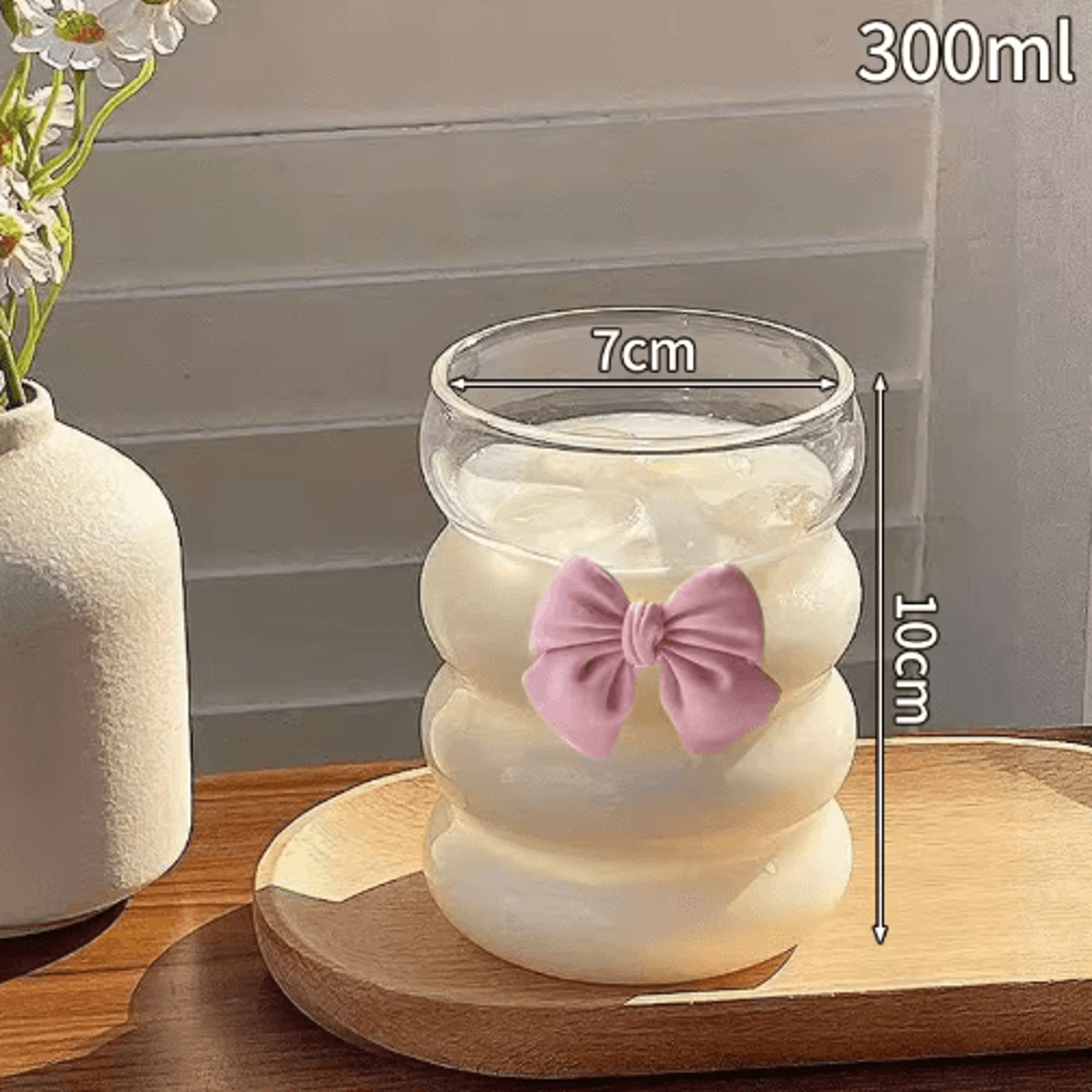 RippleWave Transparent Drinking Glass  Creative Wave Iced Coffee Tumbler 6