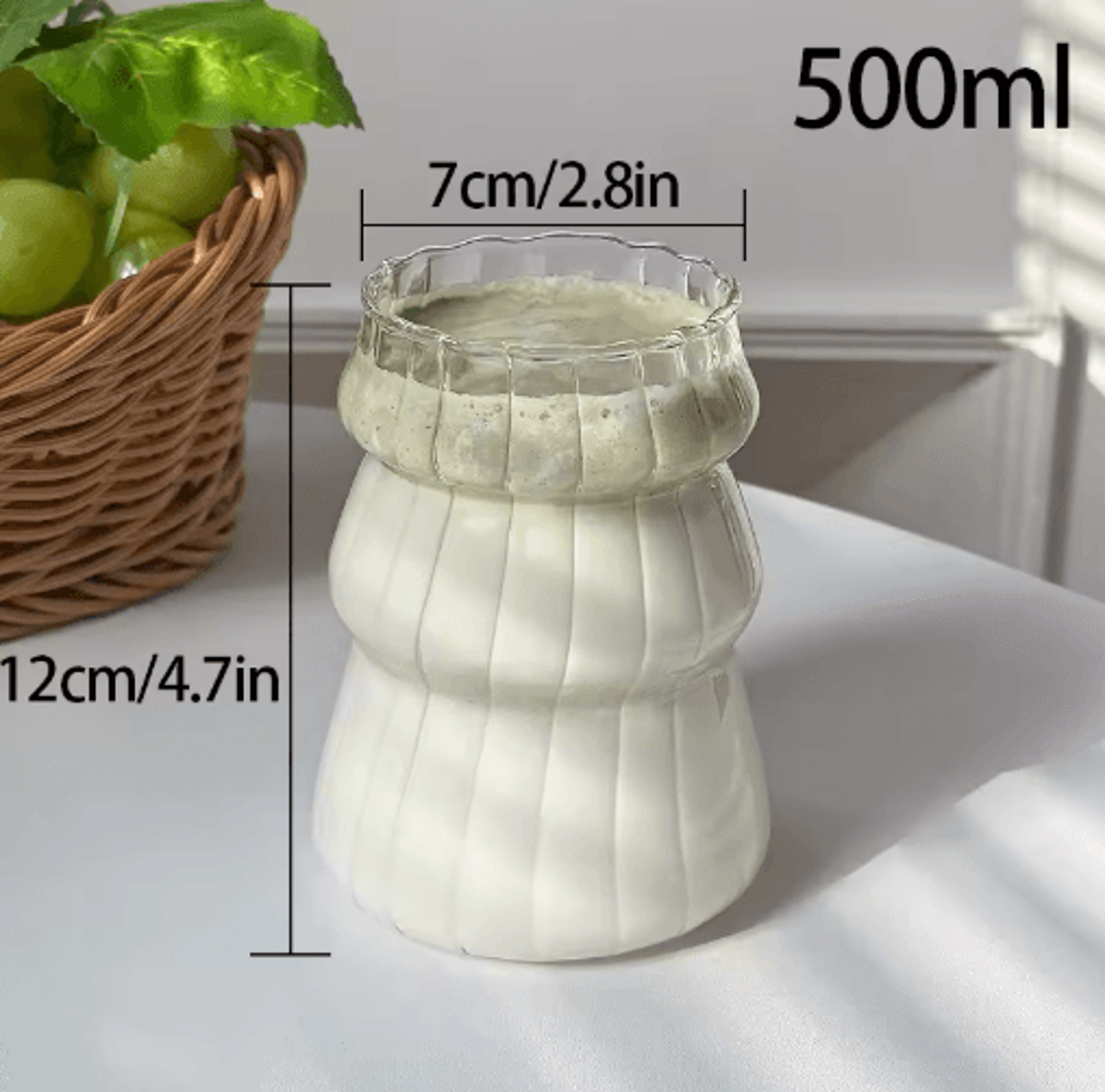RippleWave Transparent Drinking Glass  Creative Wave Iced Coffee Tumbler 7