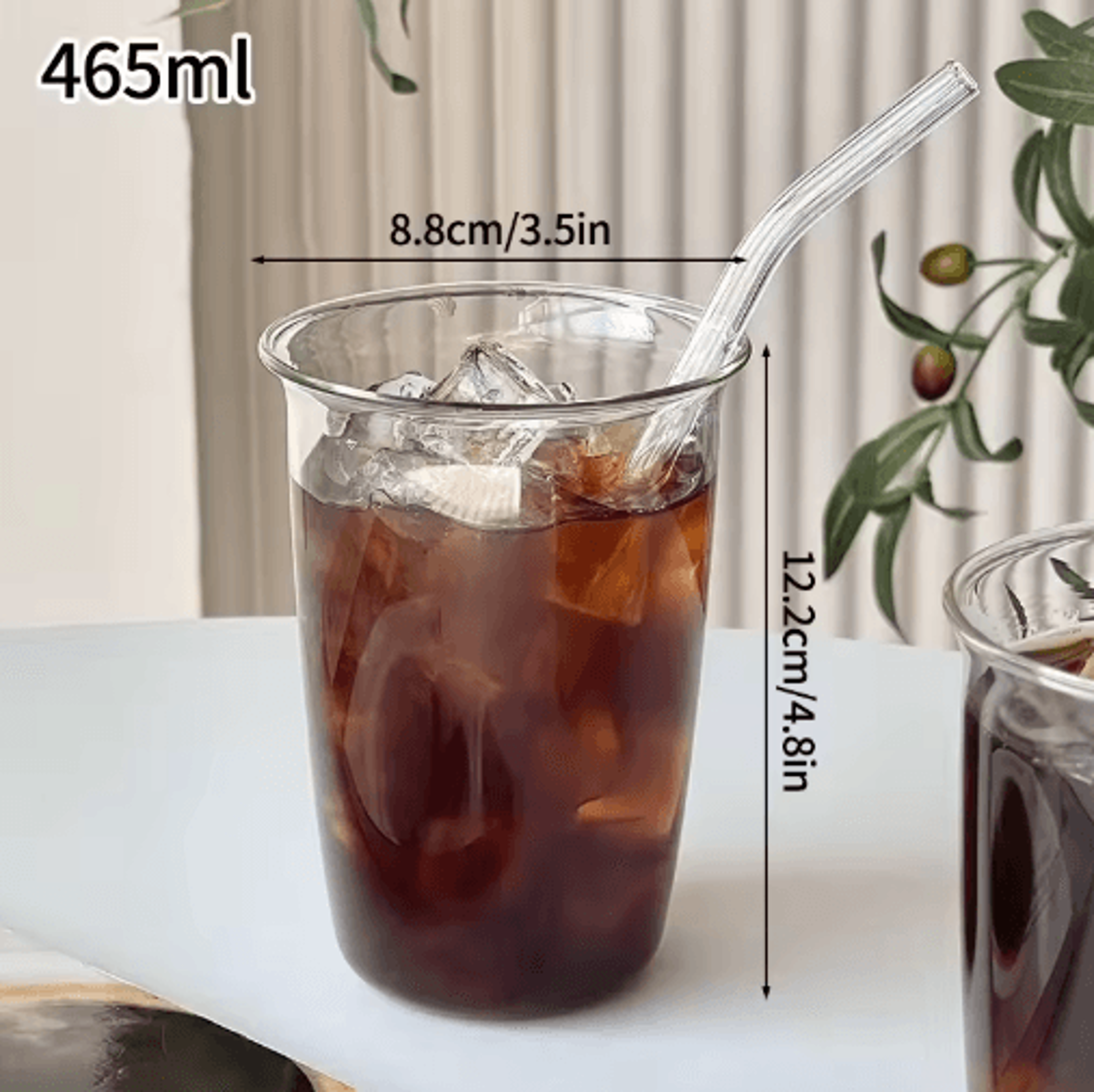 RippleWave Transparent Drinking Glass  Creative Wave Iced Coffee Tumbler 22
