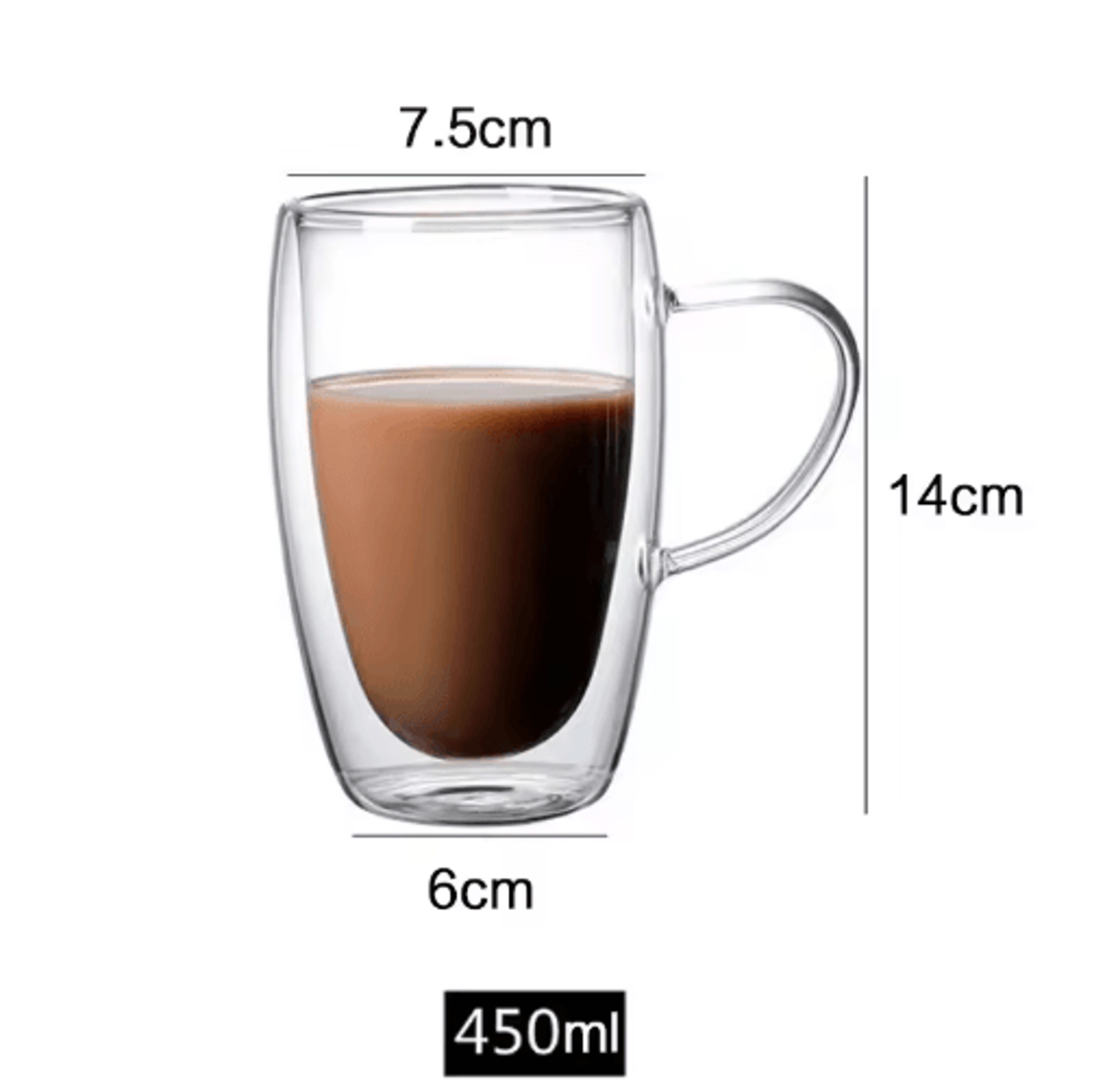 ThermoClear Double Wall Glass Coffee Cup HeatResistant Drinkware Set 7