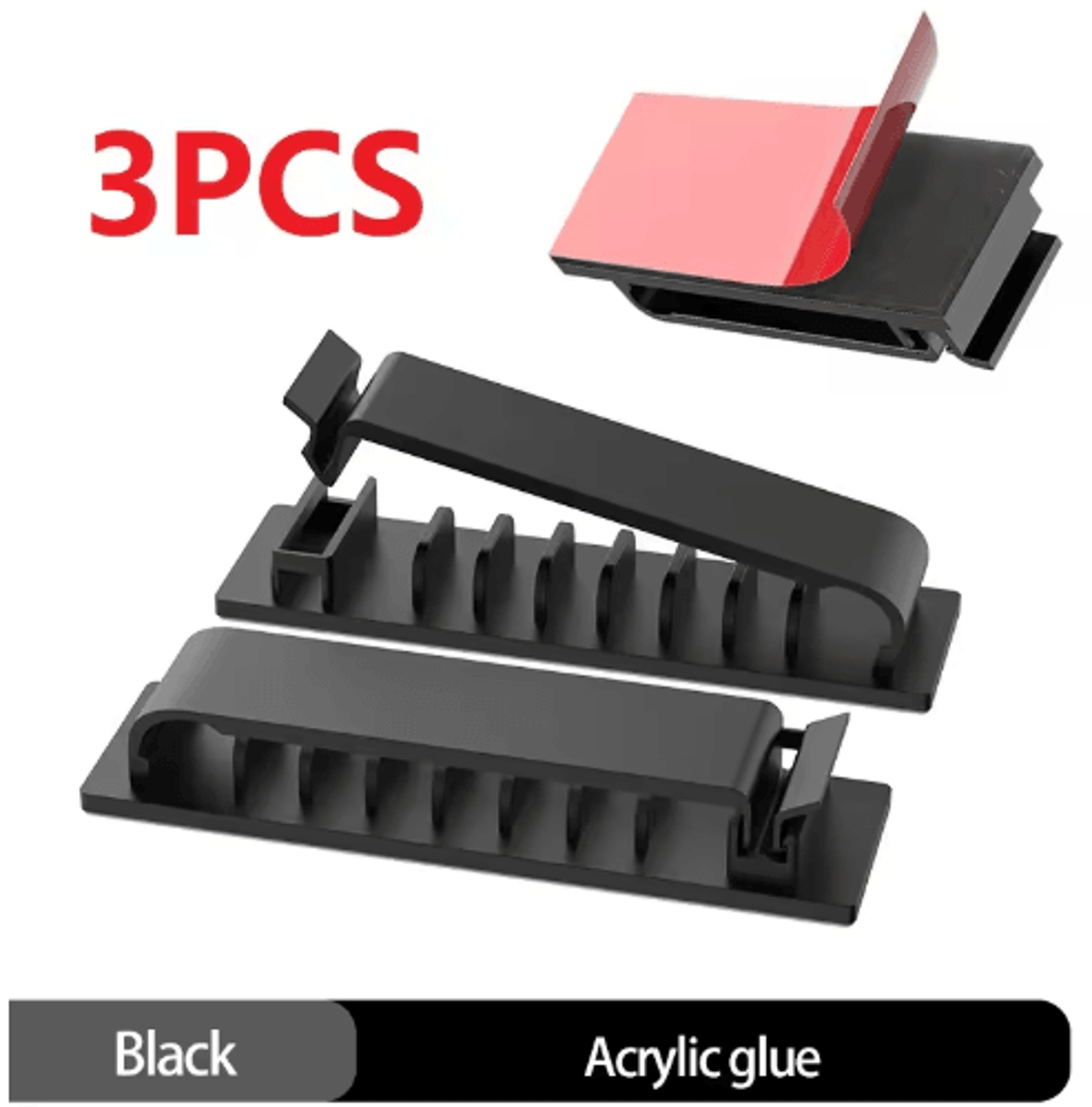 SelfAdhesive MultiSlot Cable Organizer Clips For Desk  UnderDesk Use 10