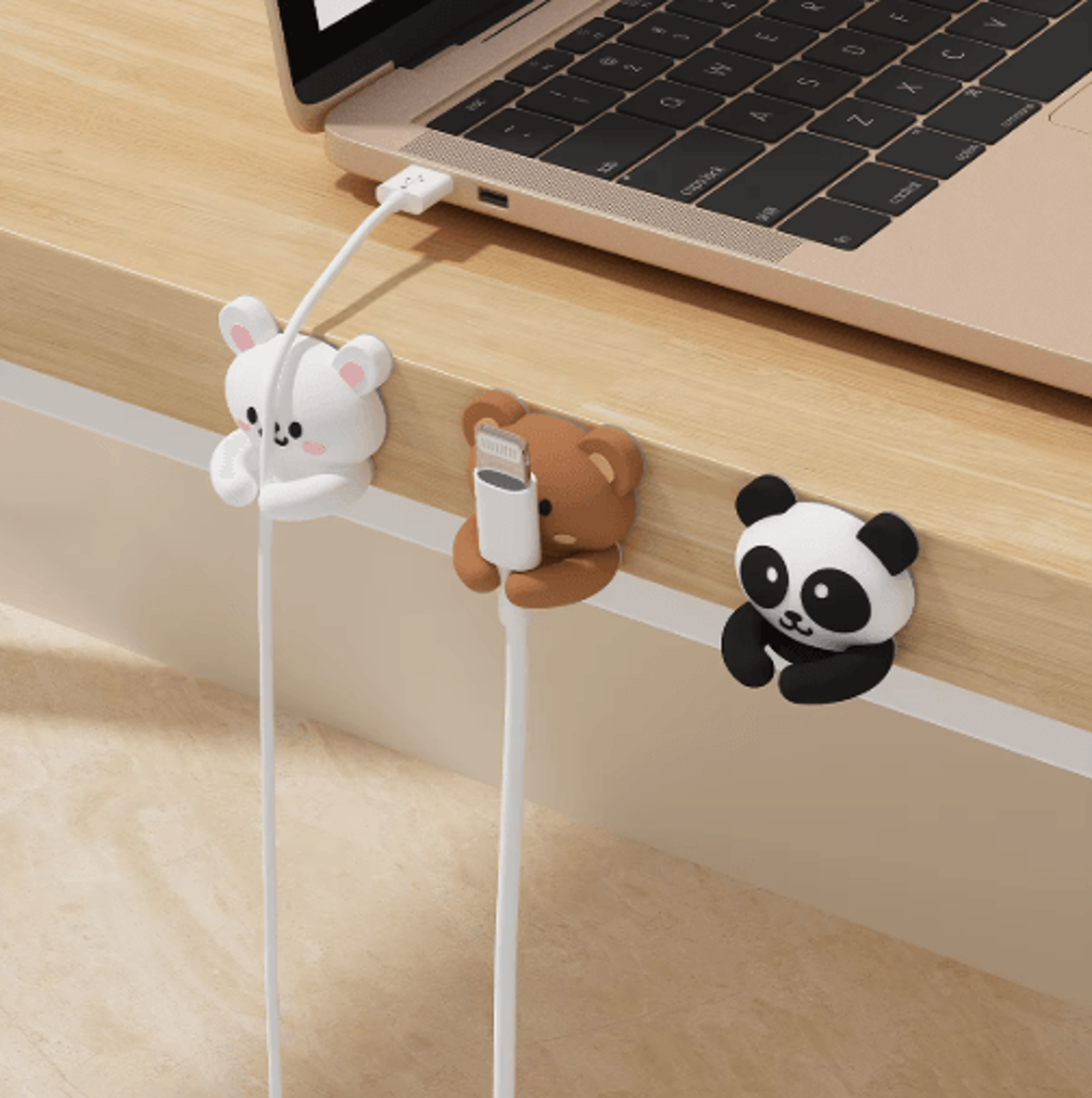 WORTHBUY Cute Desktop Cable Managers  SelfAdhesive USB Cord Clips 0