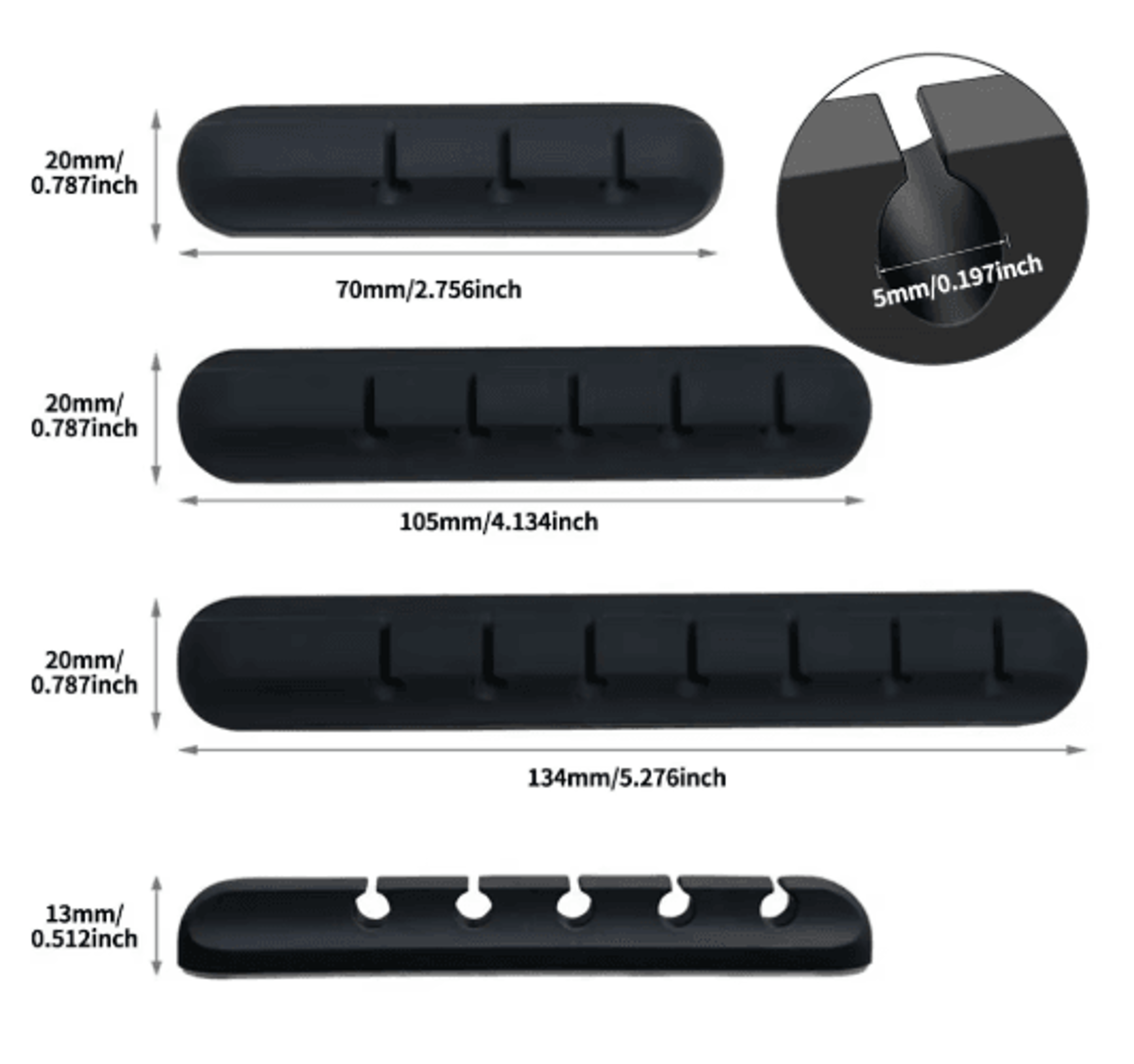 Silicone USB Cable Organizer And Desktop Cable Winder Clips 4