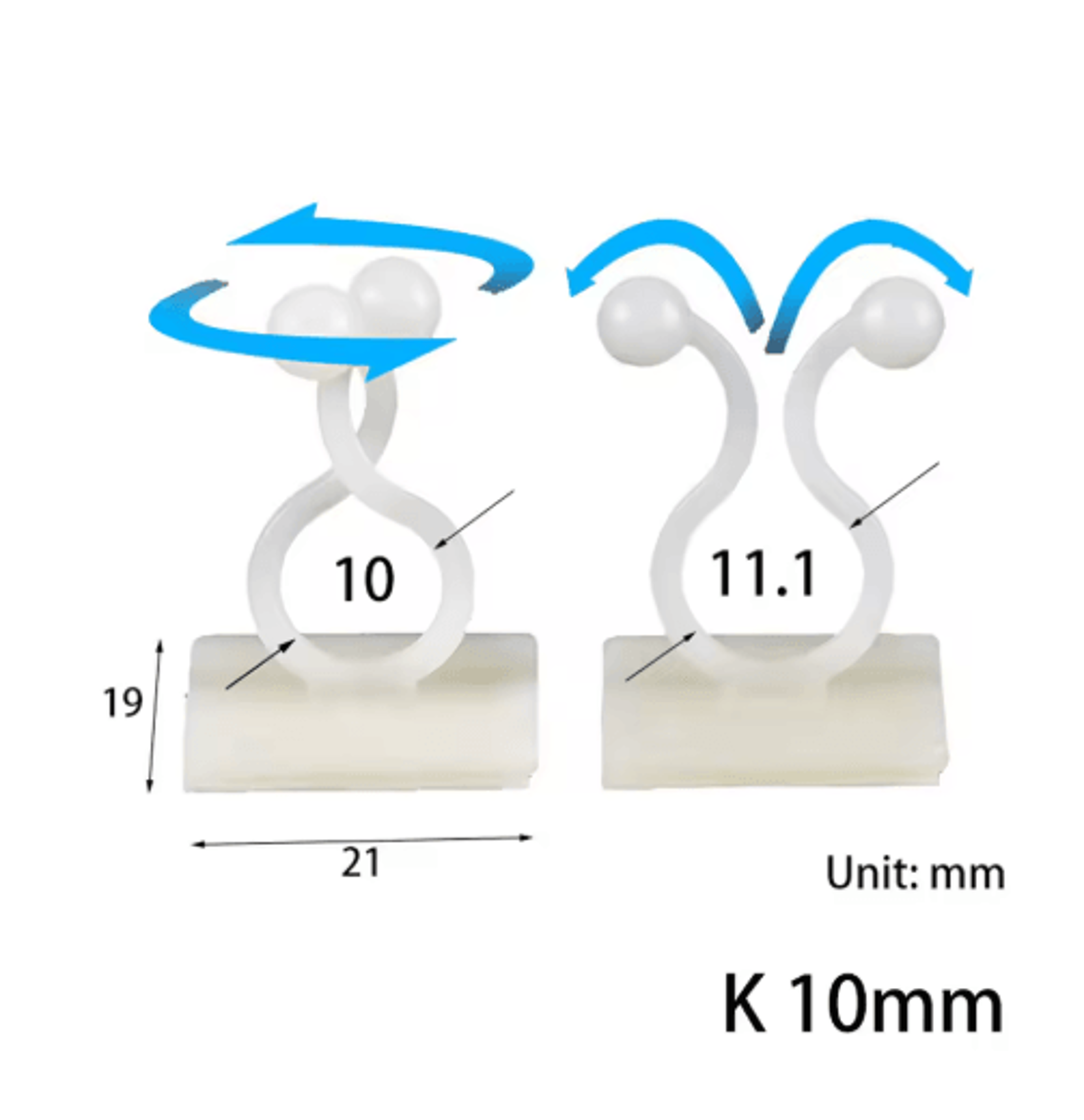 10 Pcs Charger Cable Organizer USB Winder Desktop Tidy Clips Management Wire Holder For Mouse Headp 4