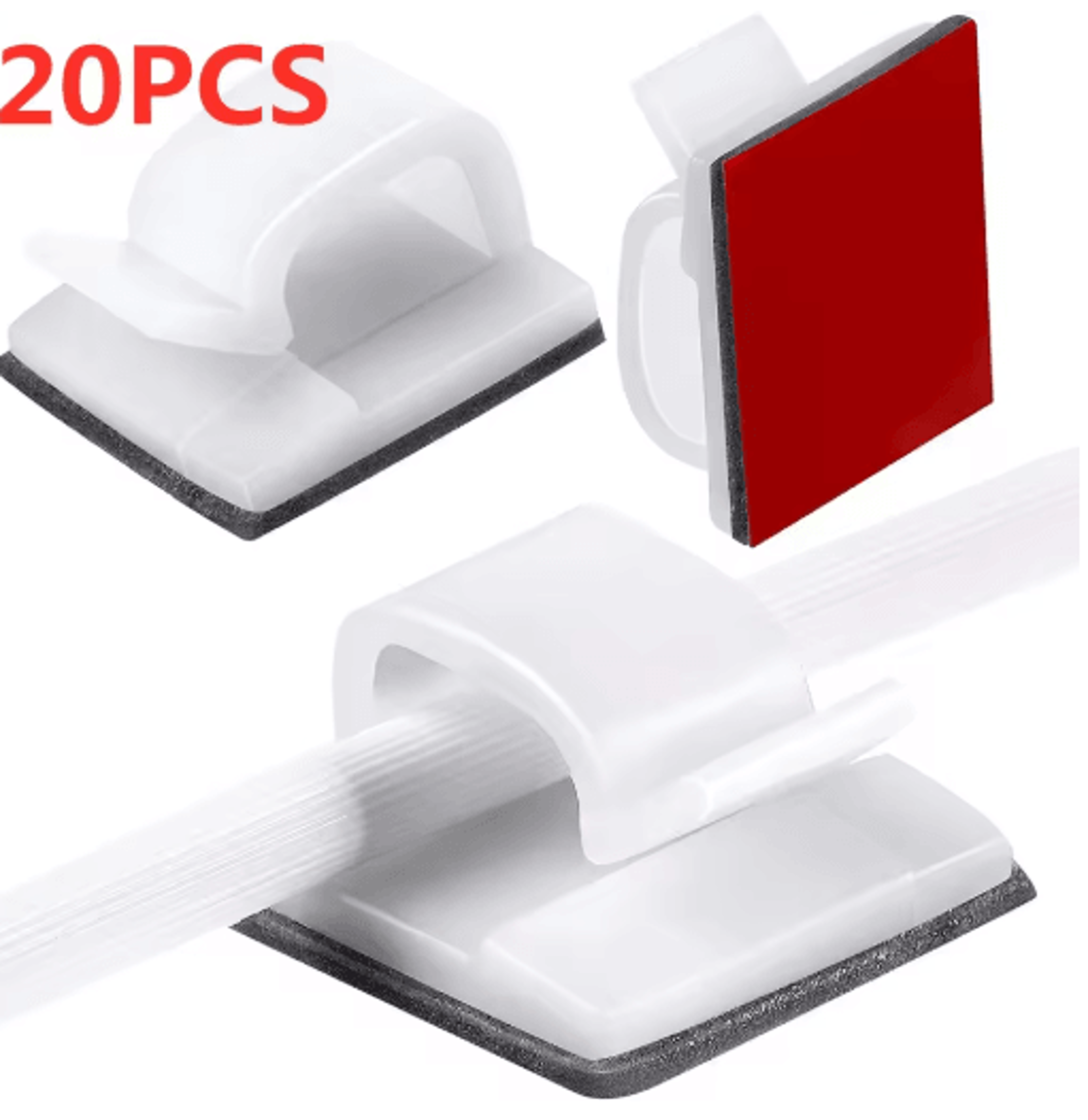 Self Adhesive Wire Organizer Cable Holder Clips For Desktop And PC Setup 15