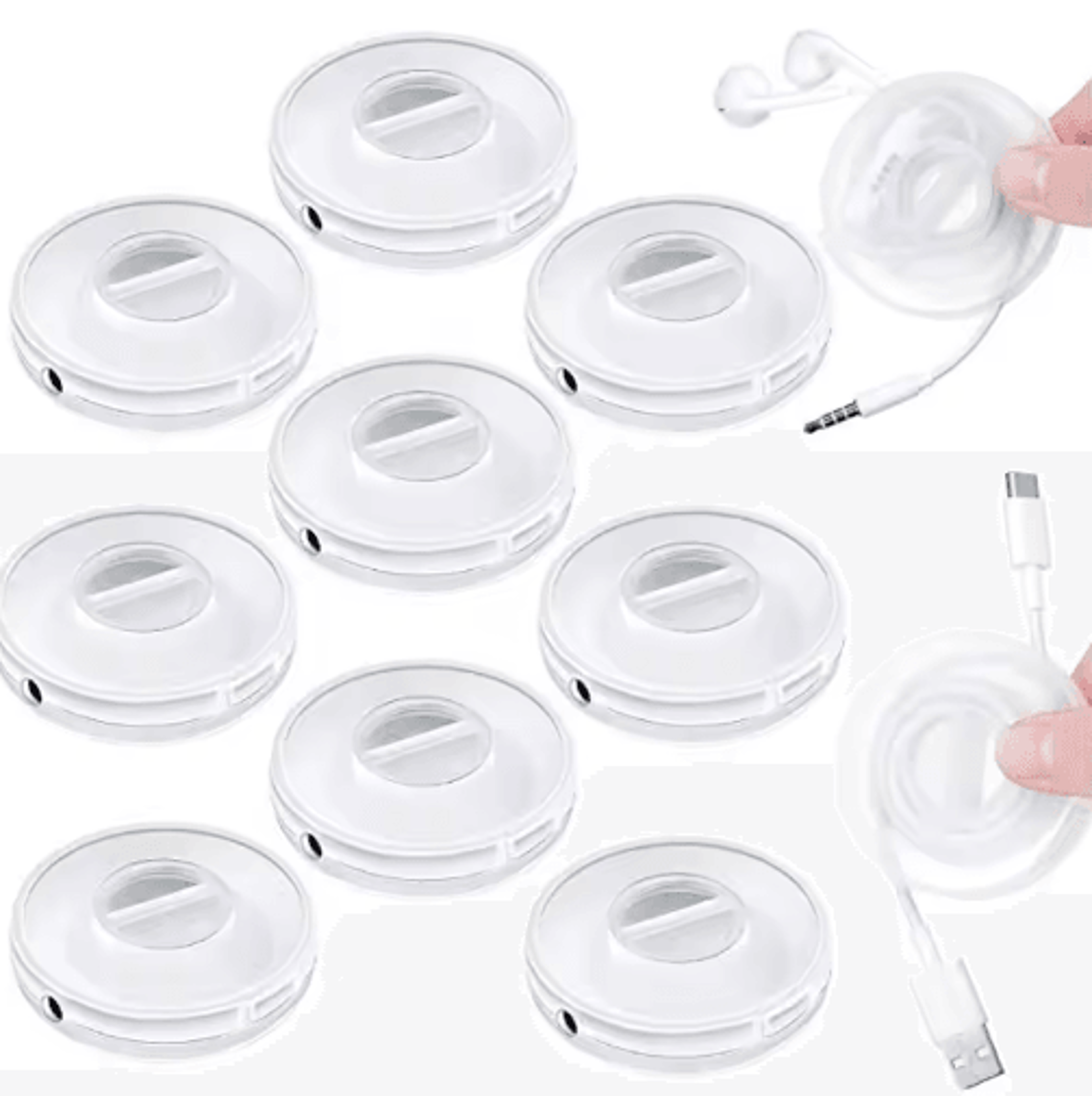 Portable Transparent Cable Organizer With Retractable Winder 5