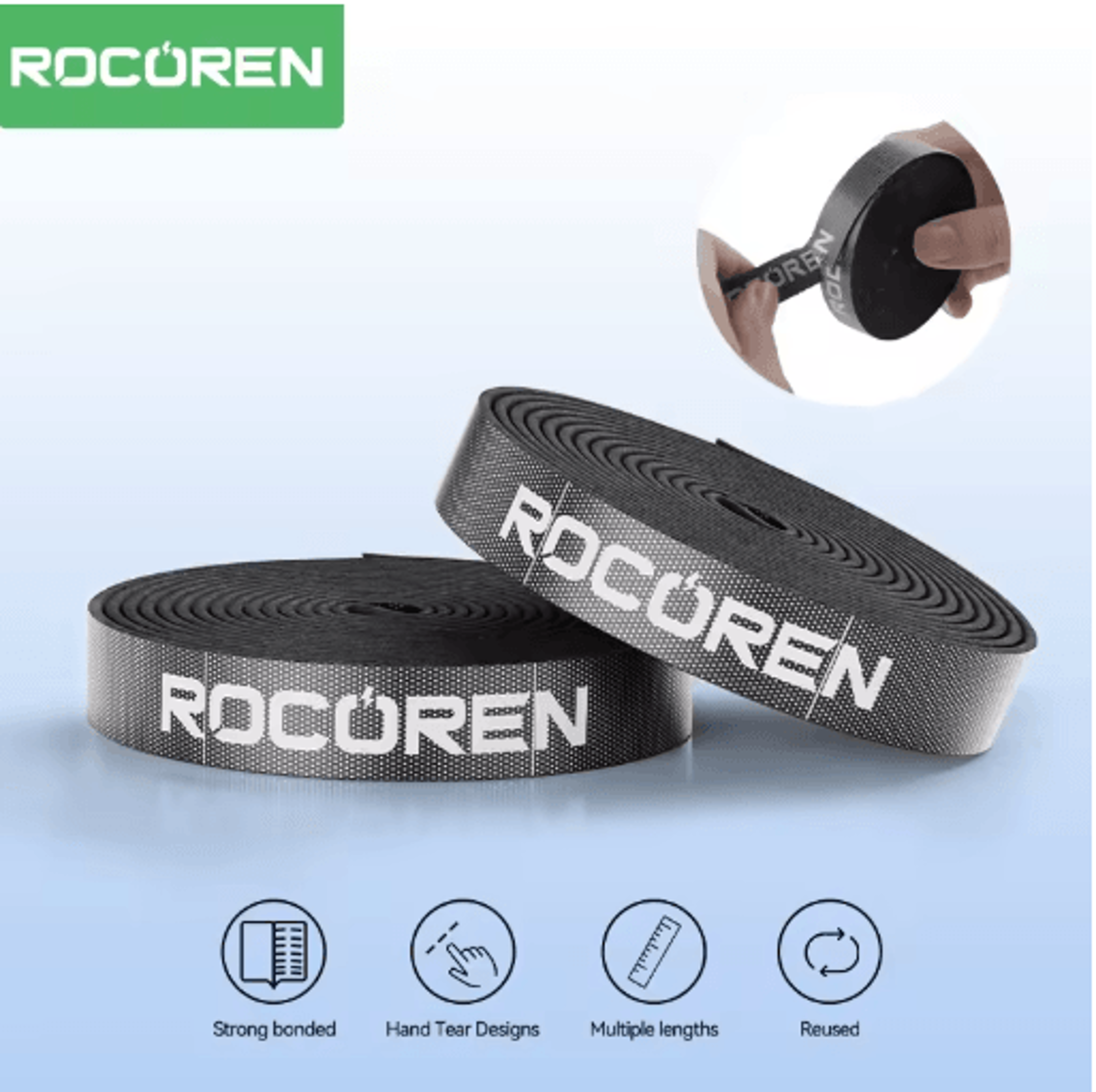 Rocoren Reusable Hand Tear Cable Organizer Winder 10