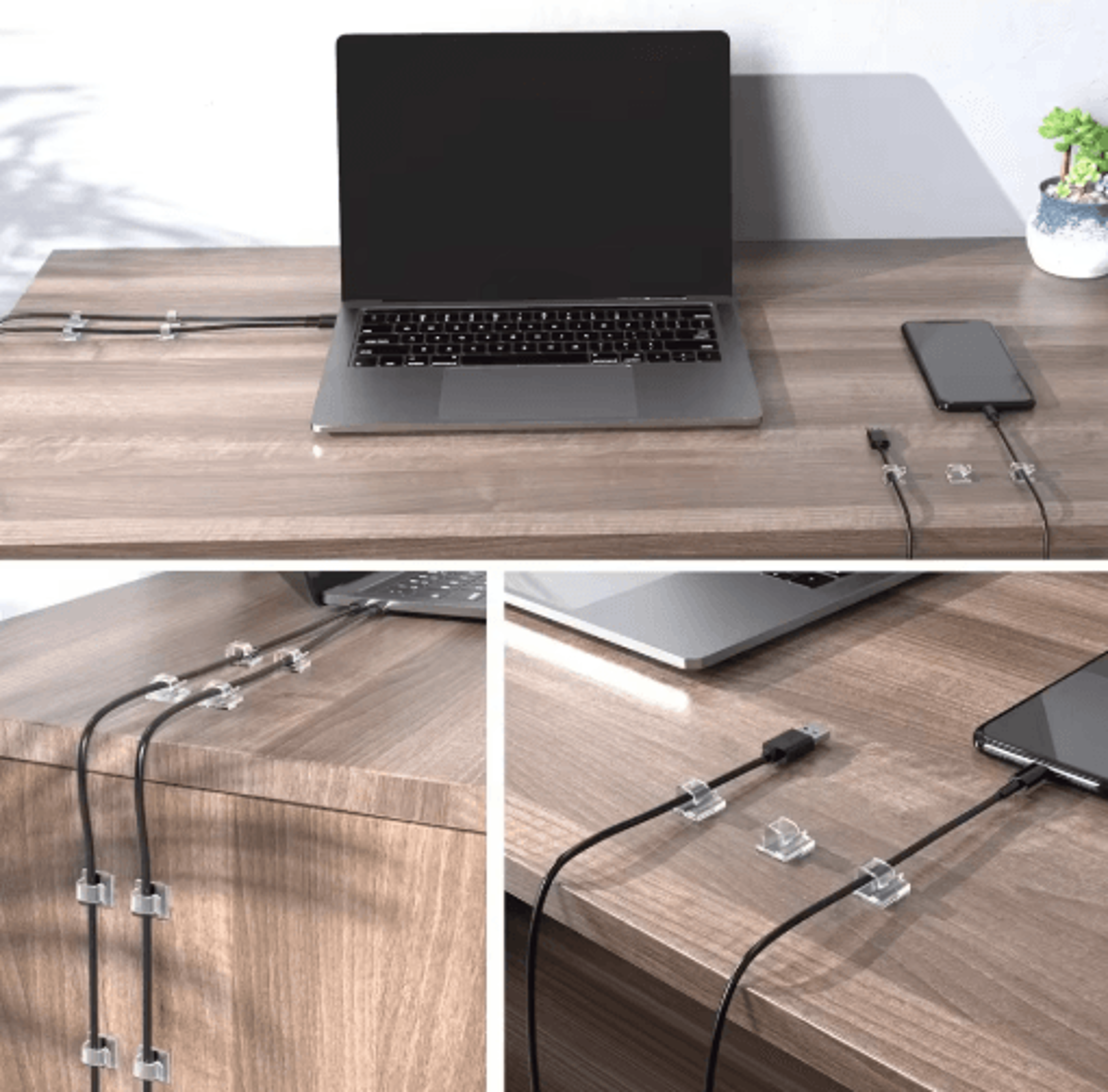 SelfAdhesive Cable Holder Clips For Home Office  Car 0