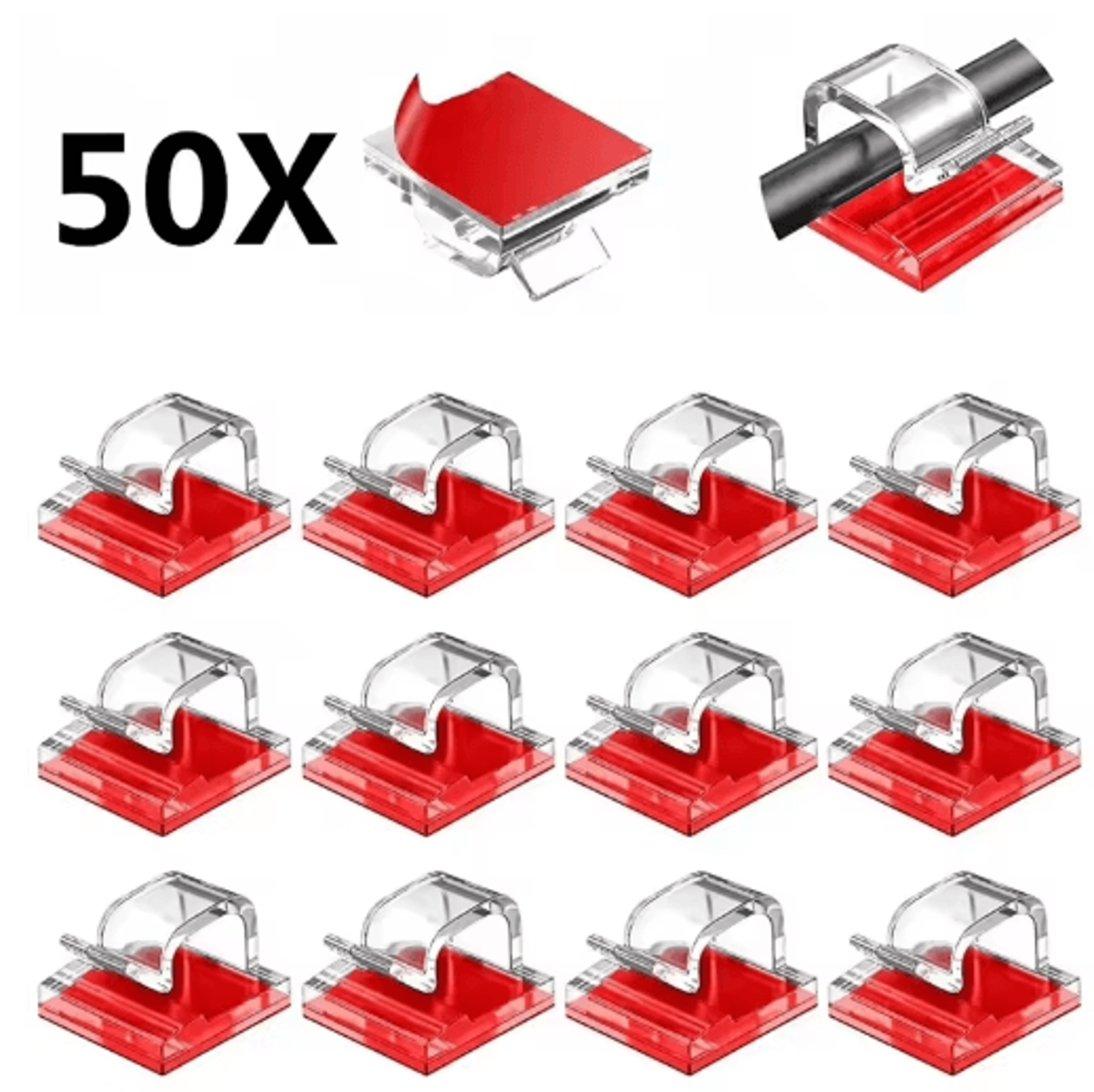 SelfAdhesive Cable Holder Clips For Home Office  Car 5