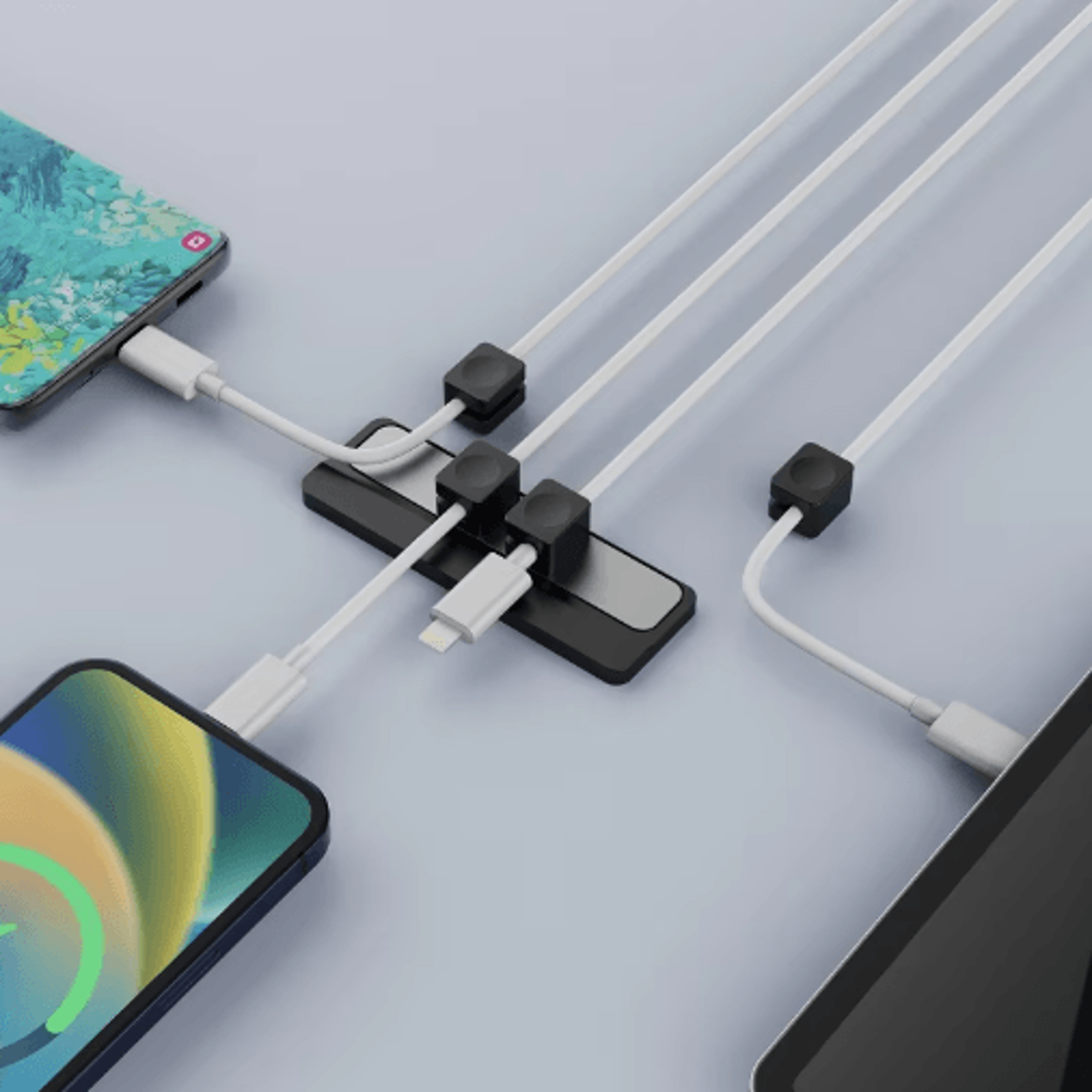 Magnetic Silicone Cable Winder With Adhesive Fixer 0