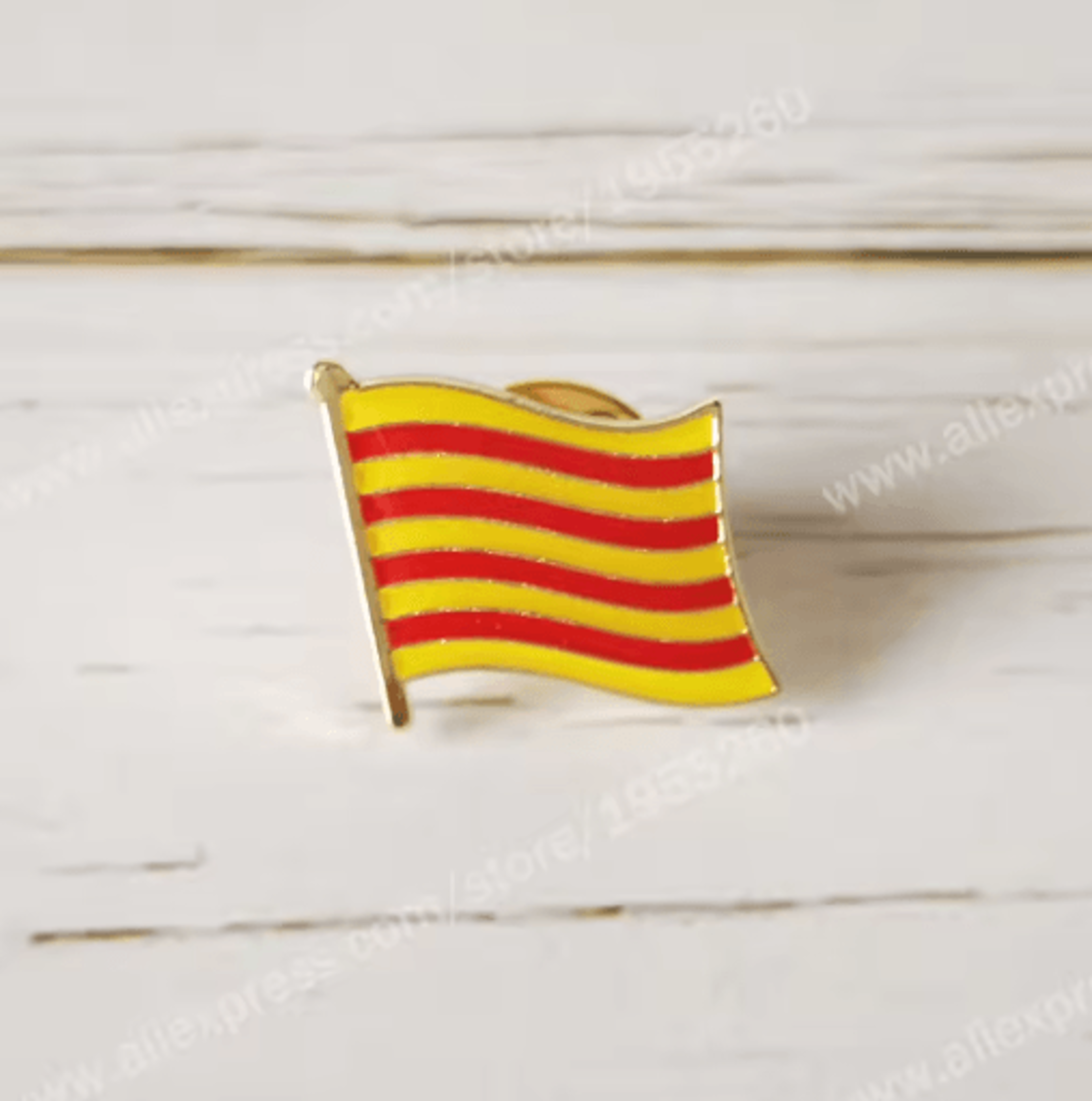Catalonia Flag Enamel Lapel Pin Crystal Epoxy Badge 0