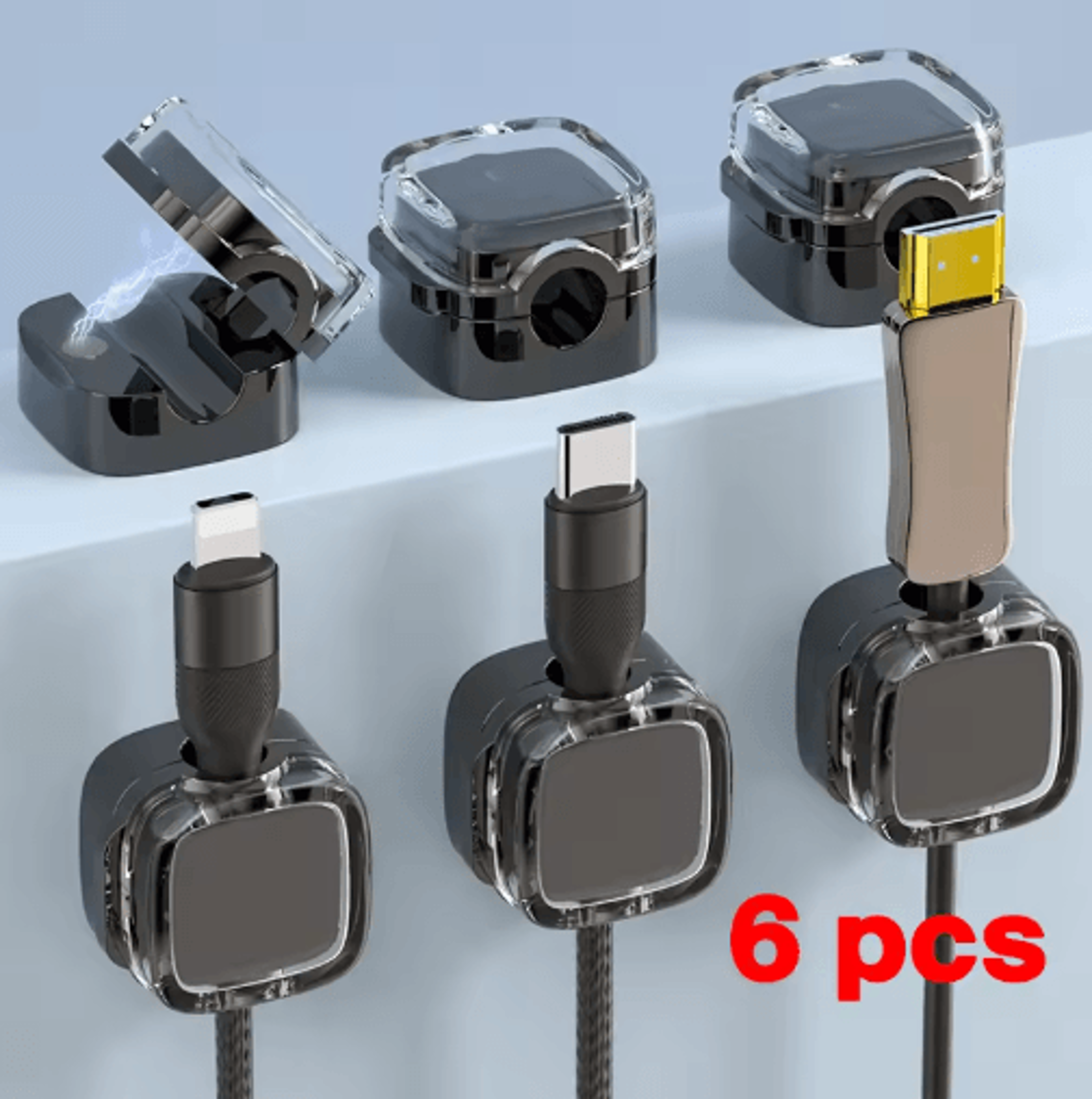 Magnetic Adjustable Cable Clips For UnderDesk Cable Management 1