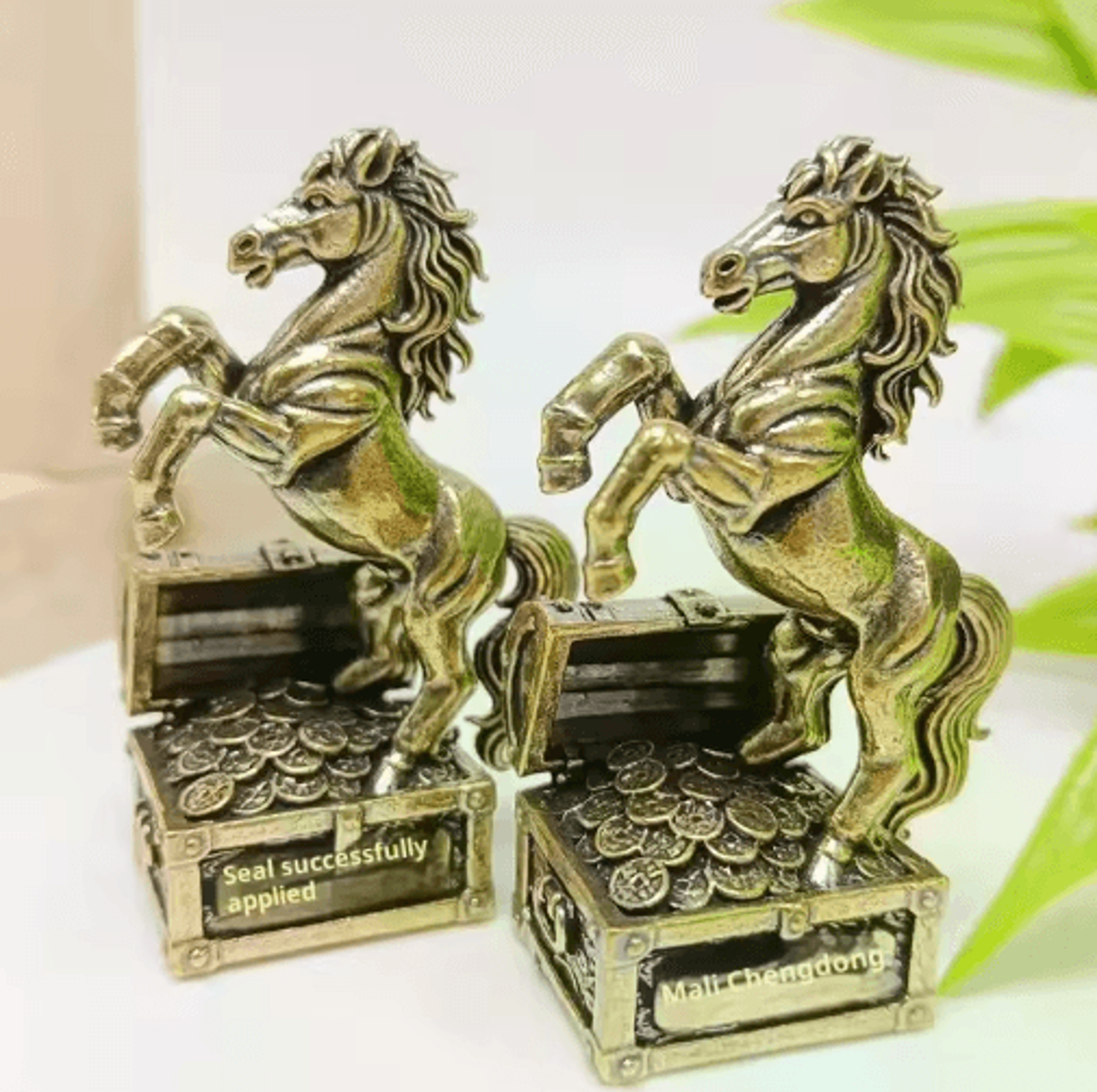Brass Zodiac Horse Feng Shui Mini Statue For Home  Office Decor 4