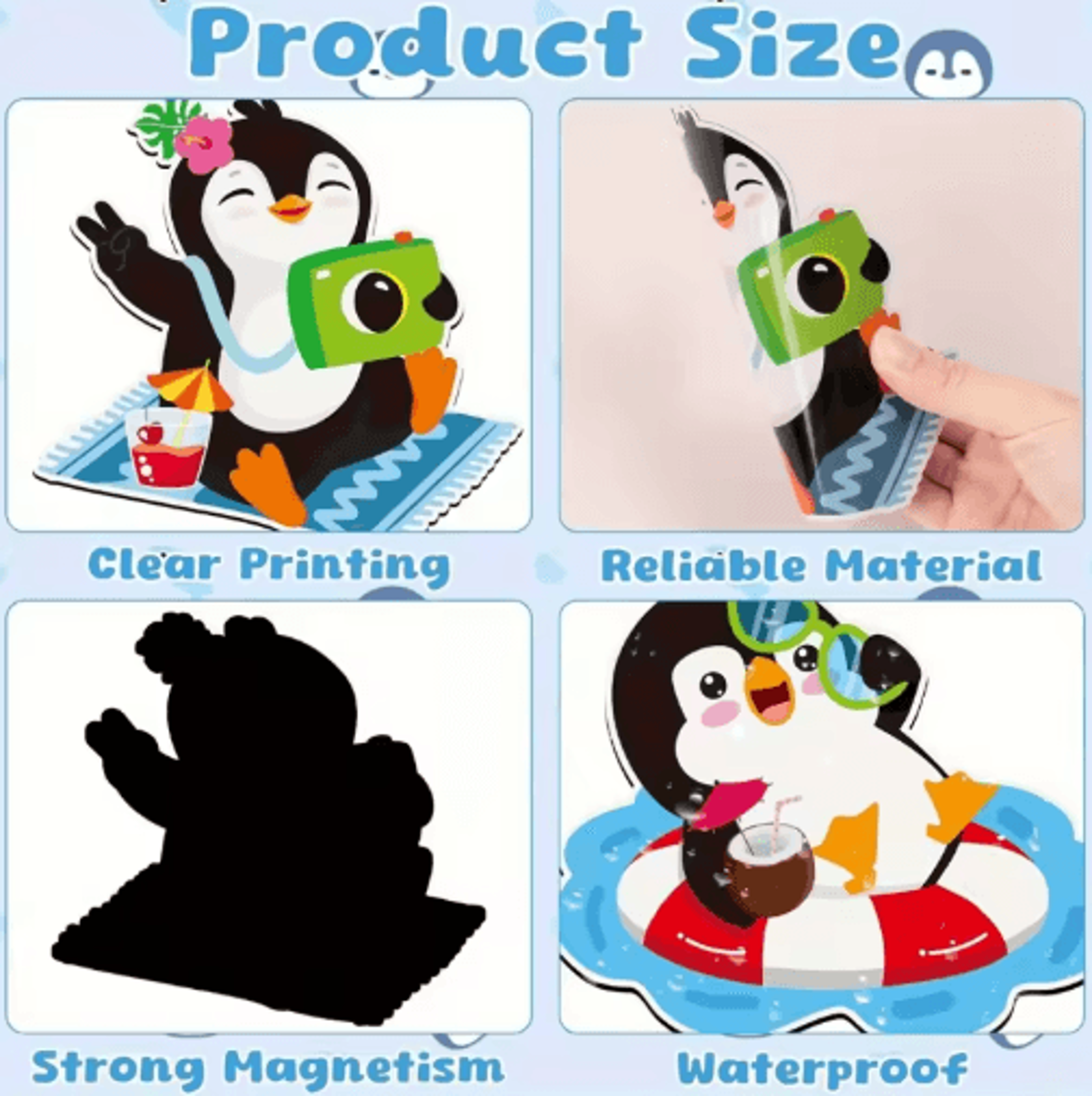 Cute Penguin Cruise Door Magnets Set  10PCS Beach  Pool Theme Decor 6