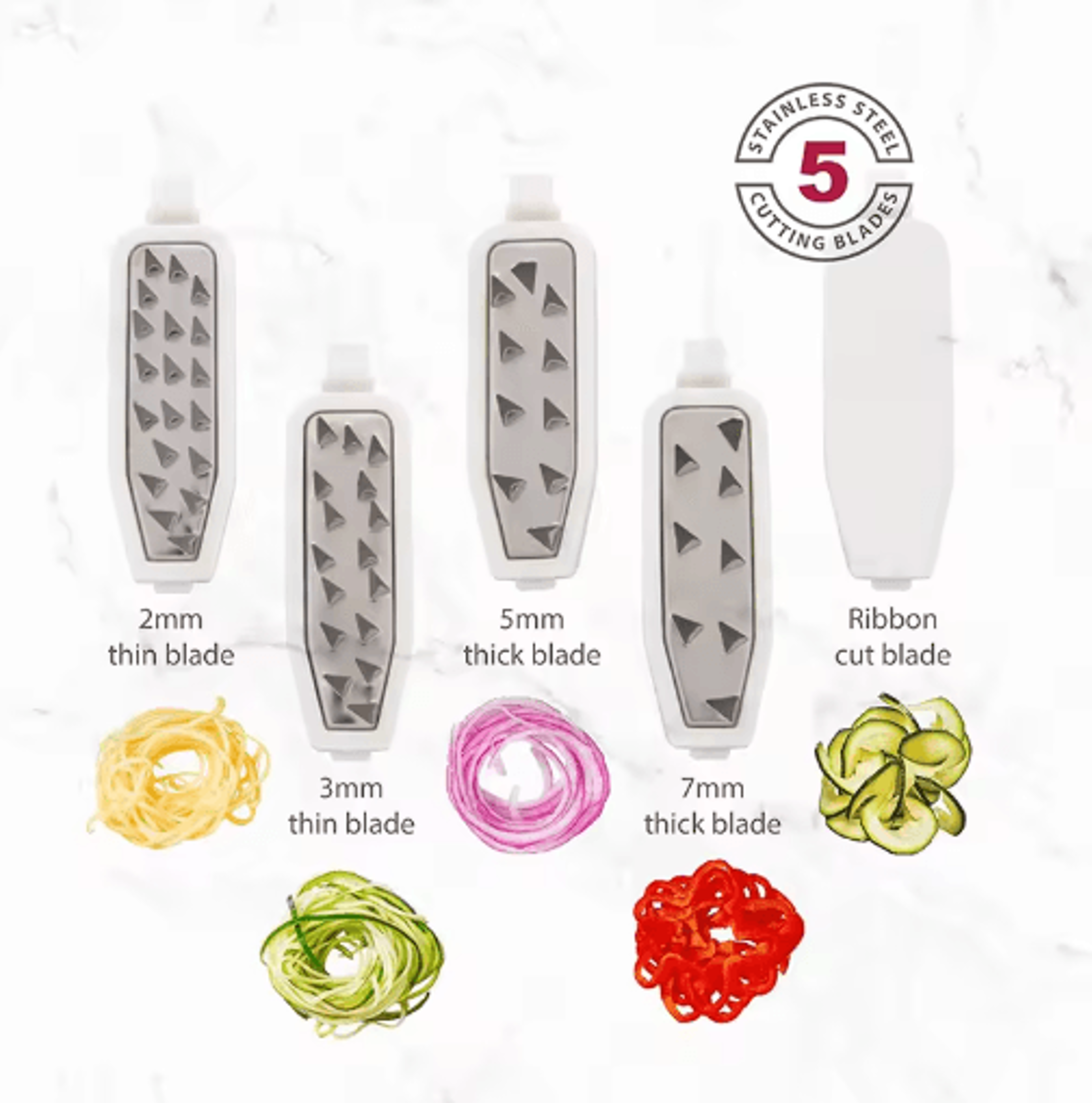 LMETJMA 5in1 Rotary Vegetable Spiralizer  Cheese Grater JT319 6