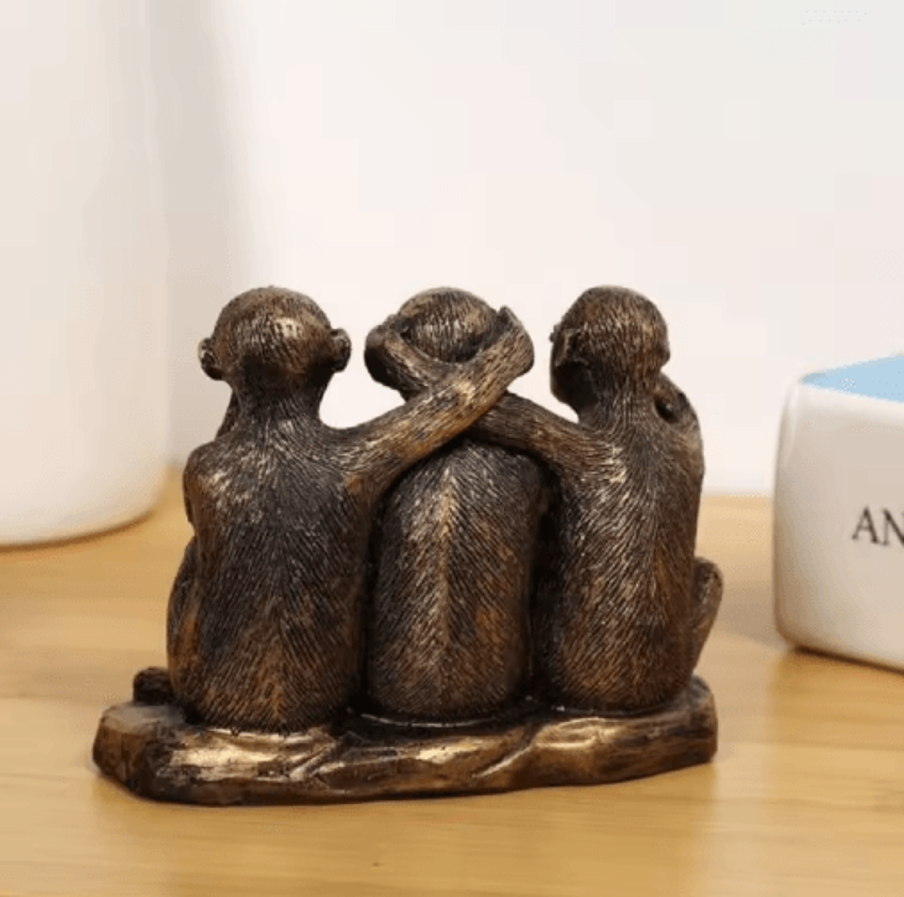 Creative Three Wise Monkeys Resin Figurine For Home Decor  Gifting 5