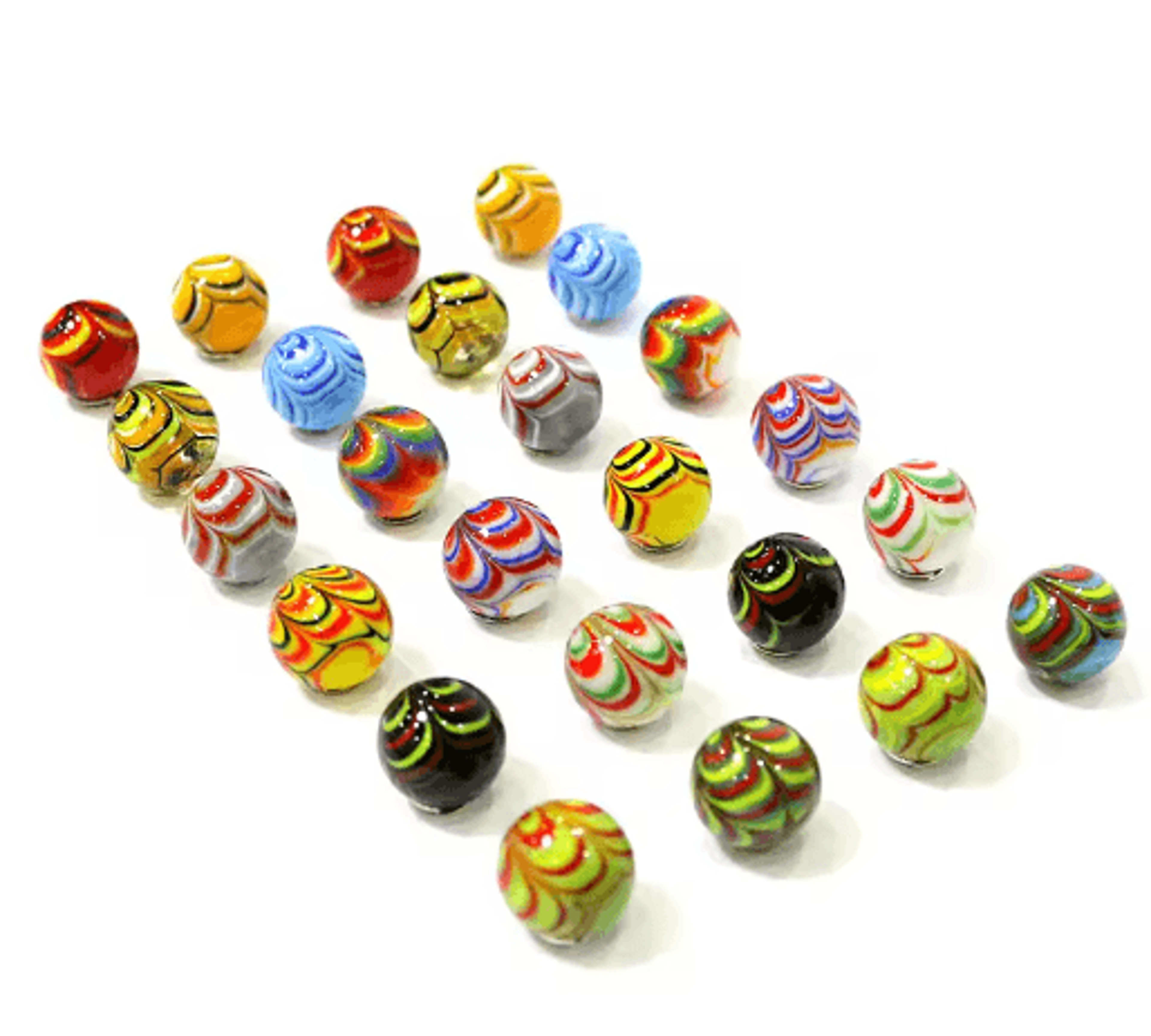 Feather Design 16 Mm Handmade Glass Marbles Decorative Game  Home Accent Balls 0