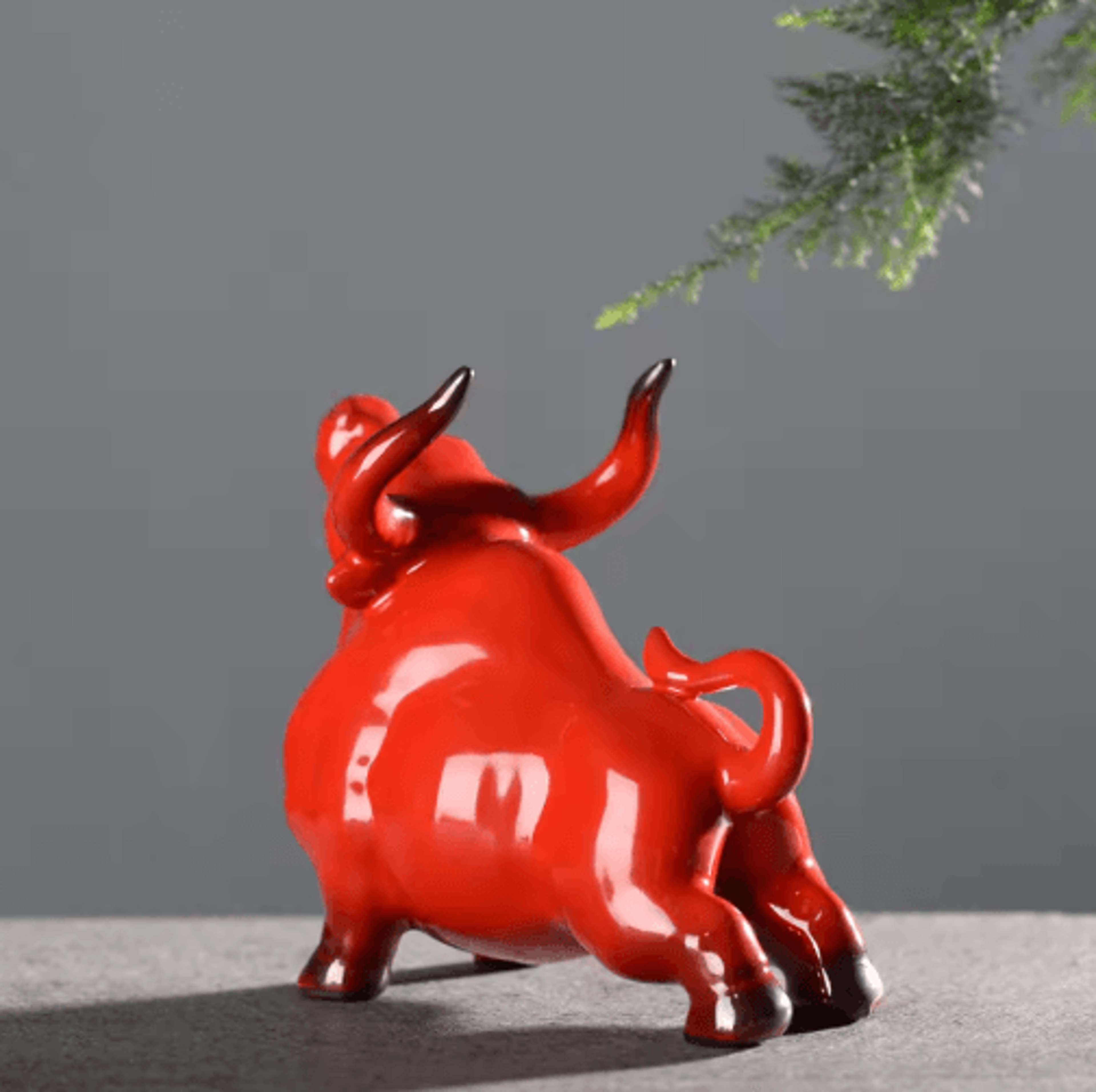 Luxury Ceramic Lucky Bull Statue Nordic Retro Desk  Home Decor Sculpture 4