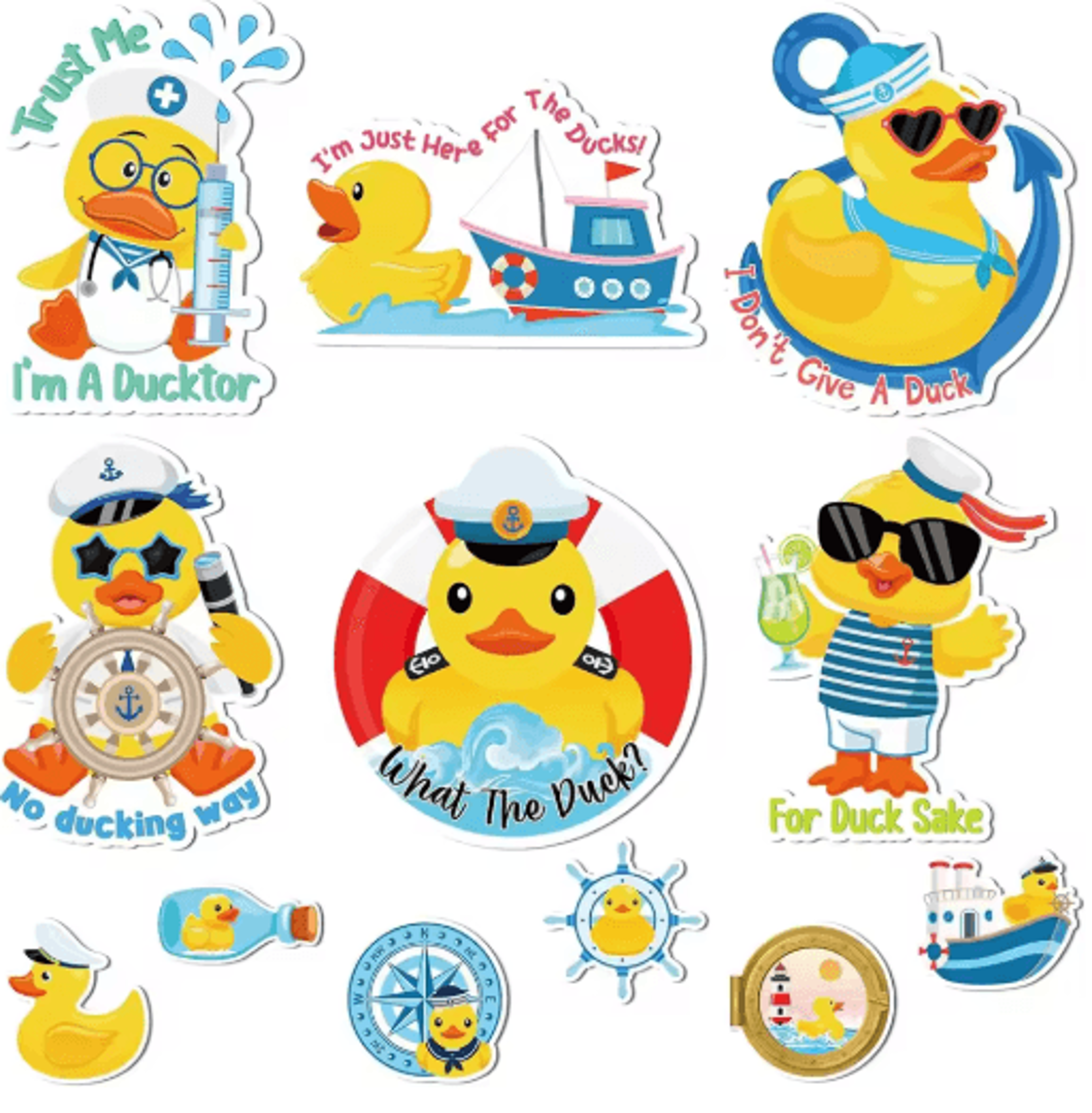 12Piece Duck Cruise Door Magnets Set Waterproof Funny Summer Fridge Decor 4