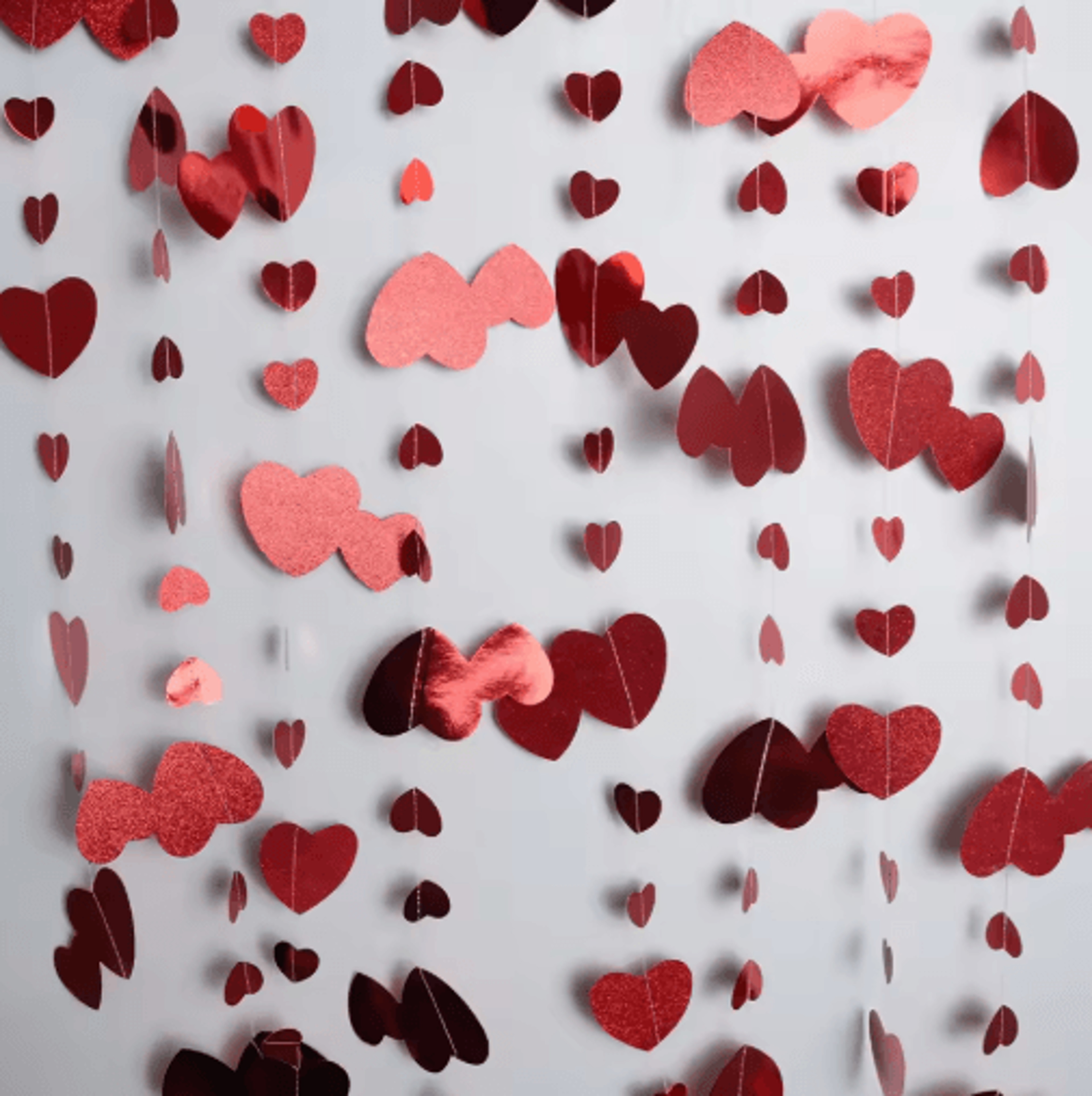 4M Red Heart Wedding Garland Glitter Love Streamer For Parties  Home Decor 1