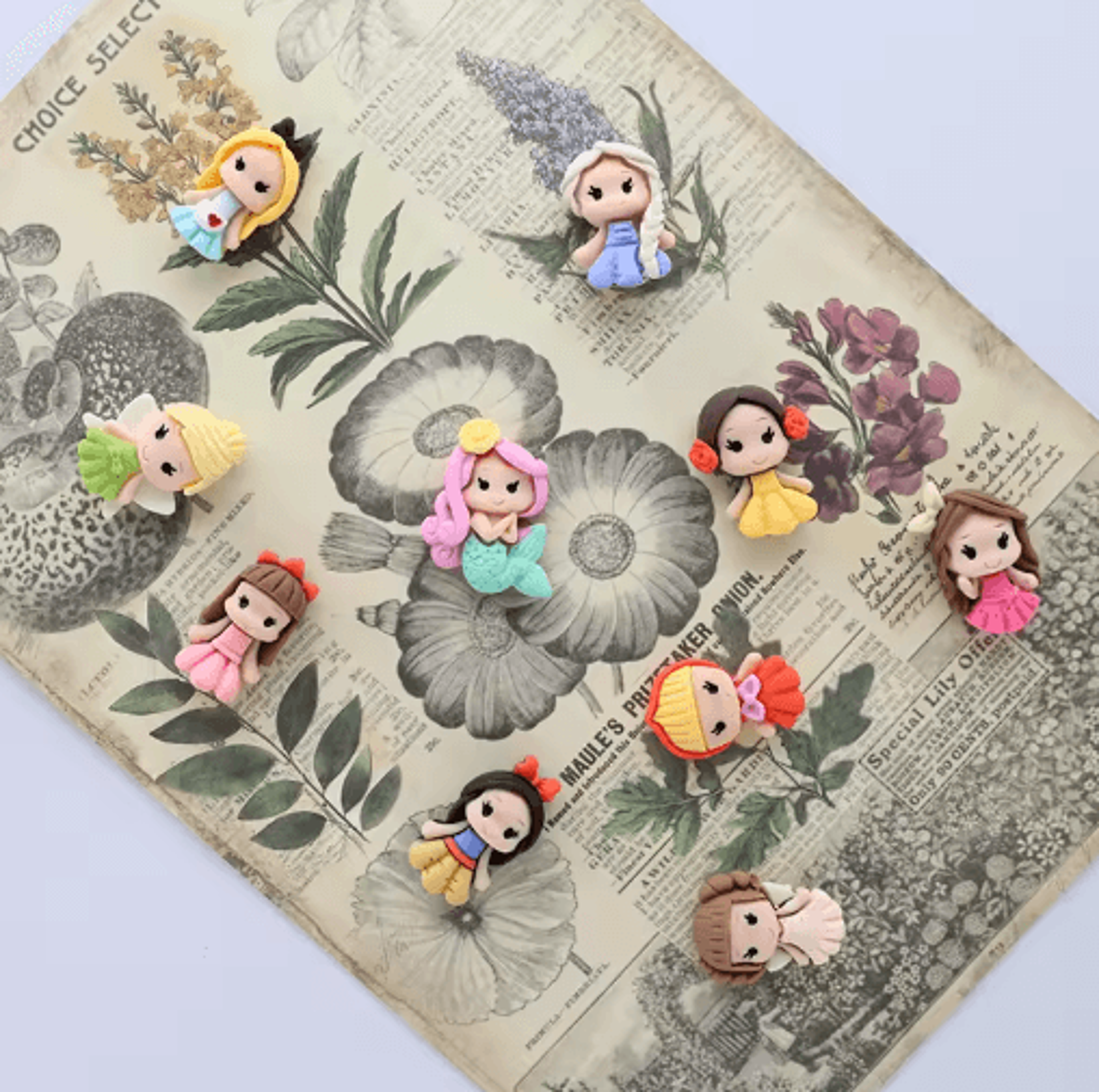 Cute Princess Girl Fridge Magnets Set Decorative Photo Hooks  Memo Pins 10 Styles 0