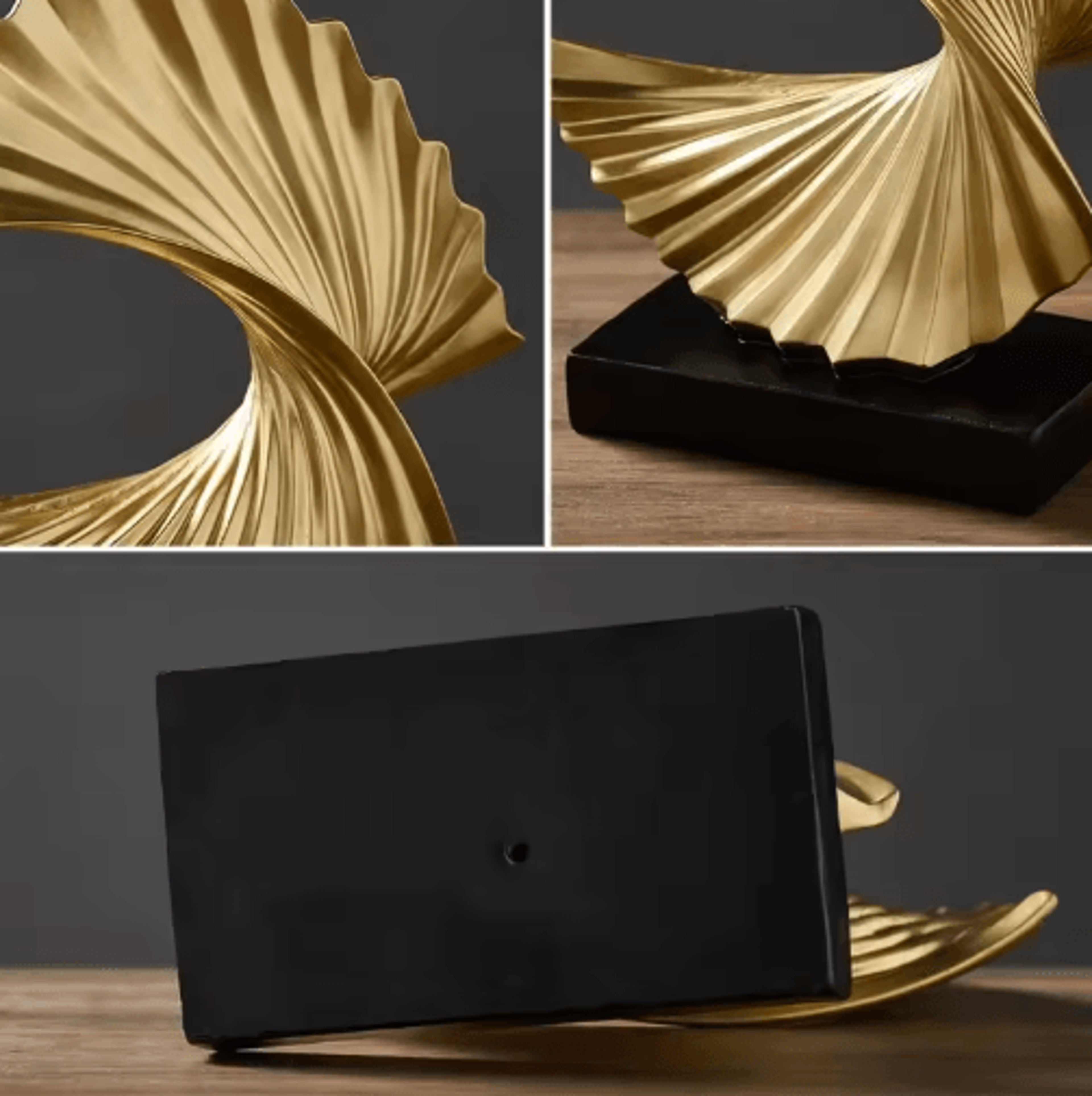 Modern Abstract Resin Sculpture  Golden Art Statue For Living Room And Office Decor 3