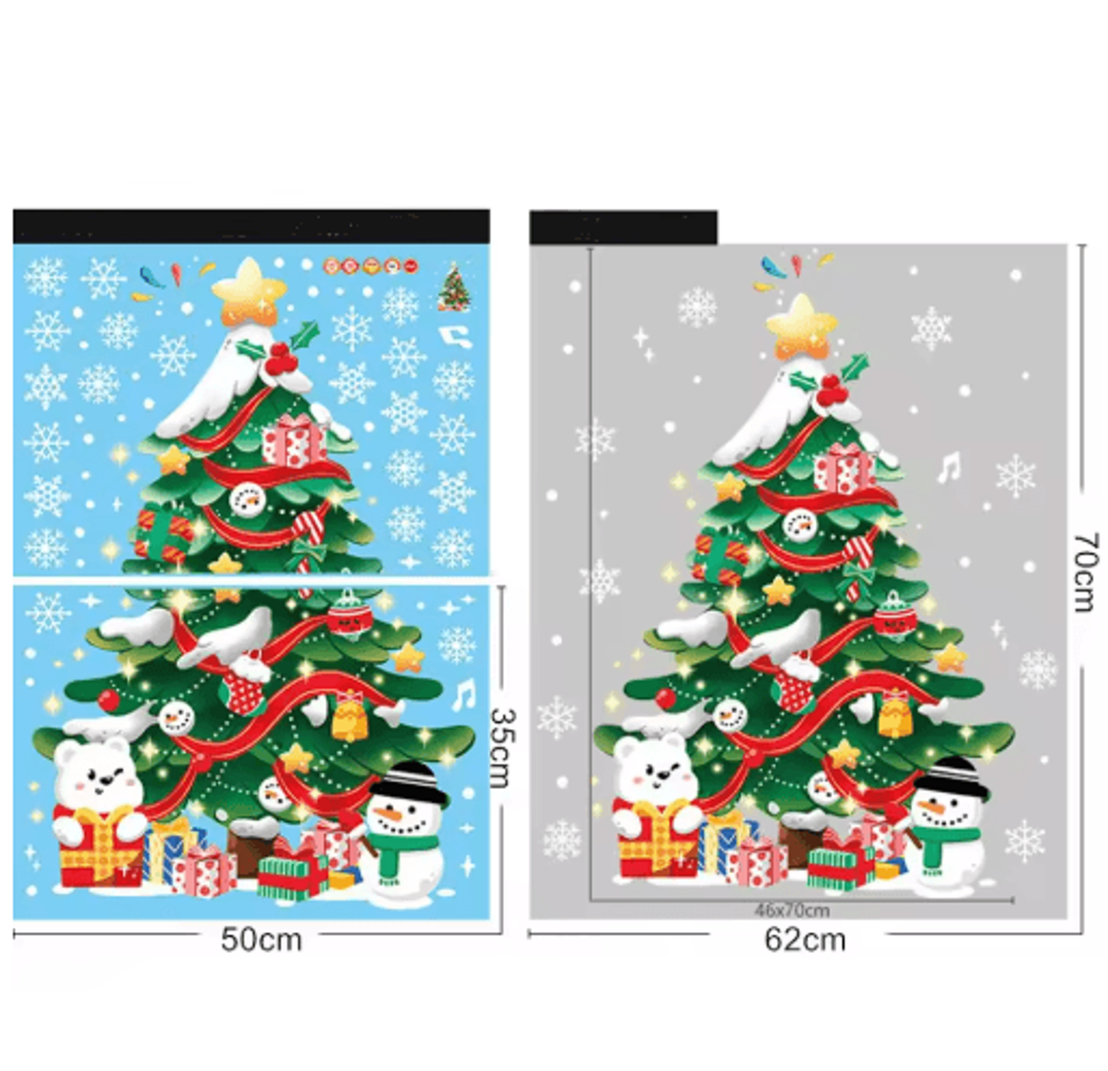 Christmas PVC Wall Decals Set  Festive Door Window And Tree Stickers For Holiday Decor 2