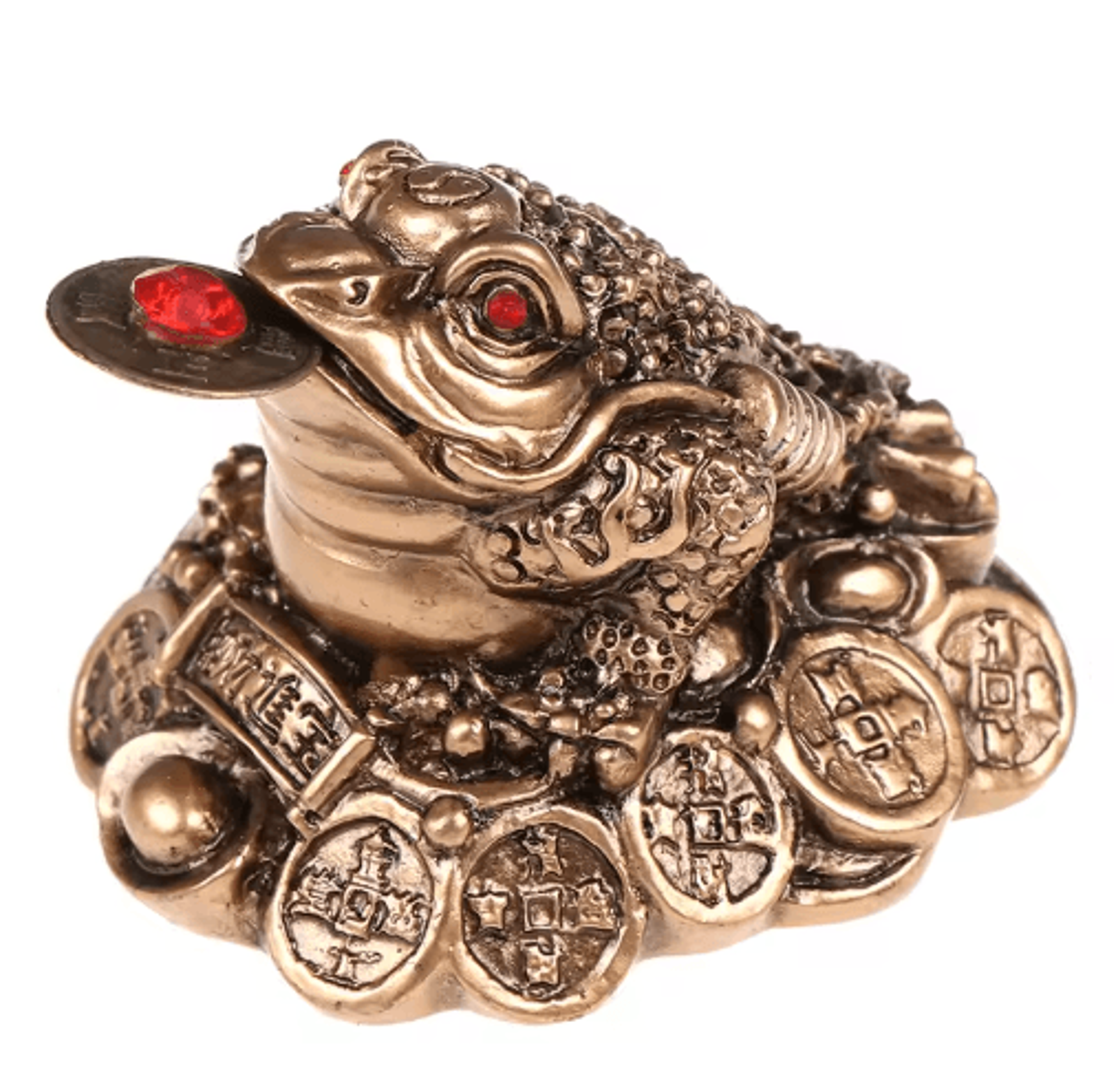Feng Shui Golden Toad Money Statue  Lucky Fortune Wealth Frog Tabletop Ornament 1