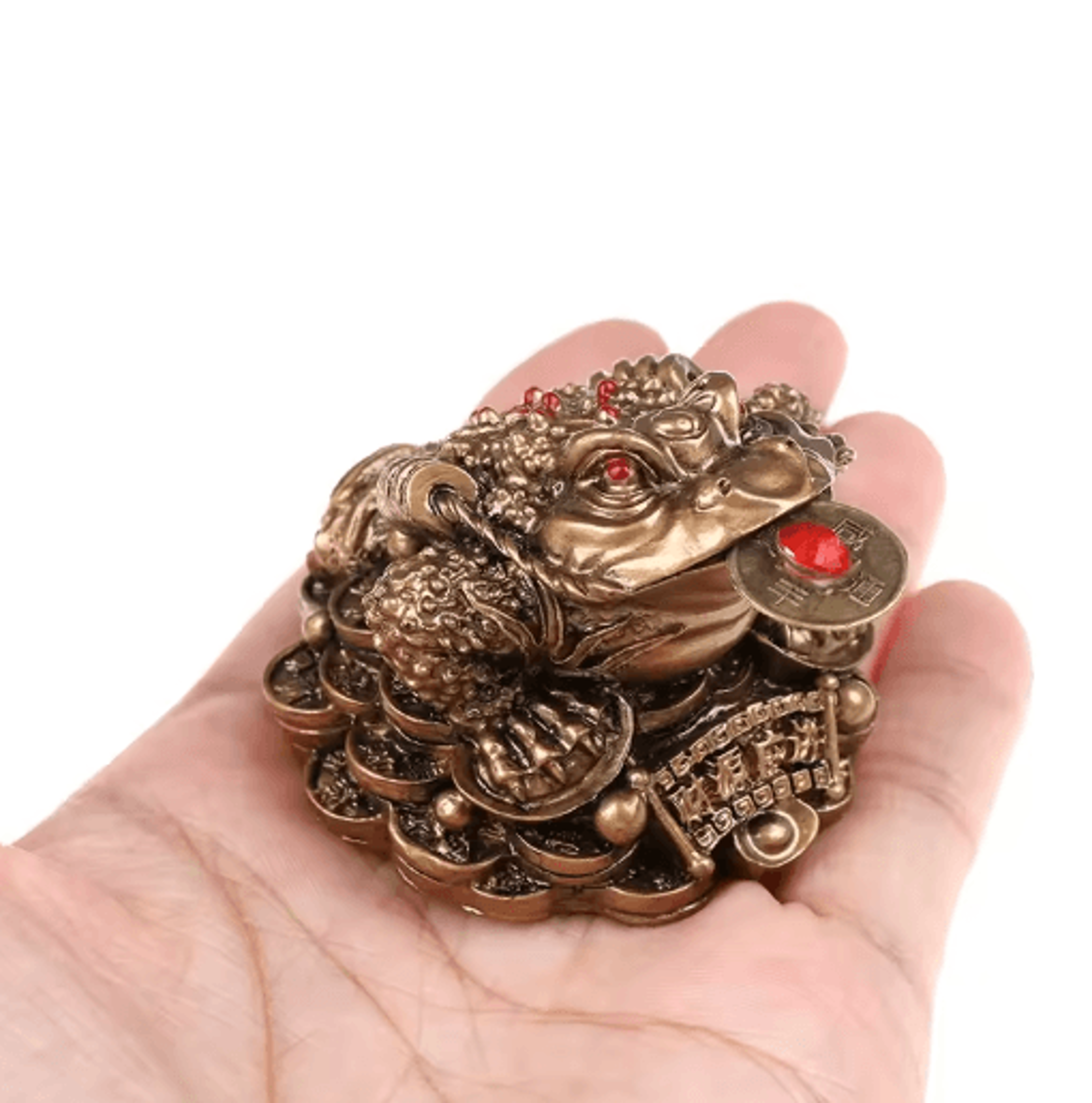 Feng Shui Golden Toad Money Statue  Lucky Fortune Wealth Frog Tabletop Ornament 5