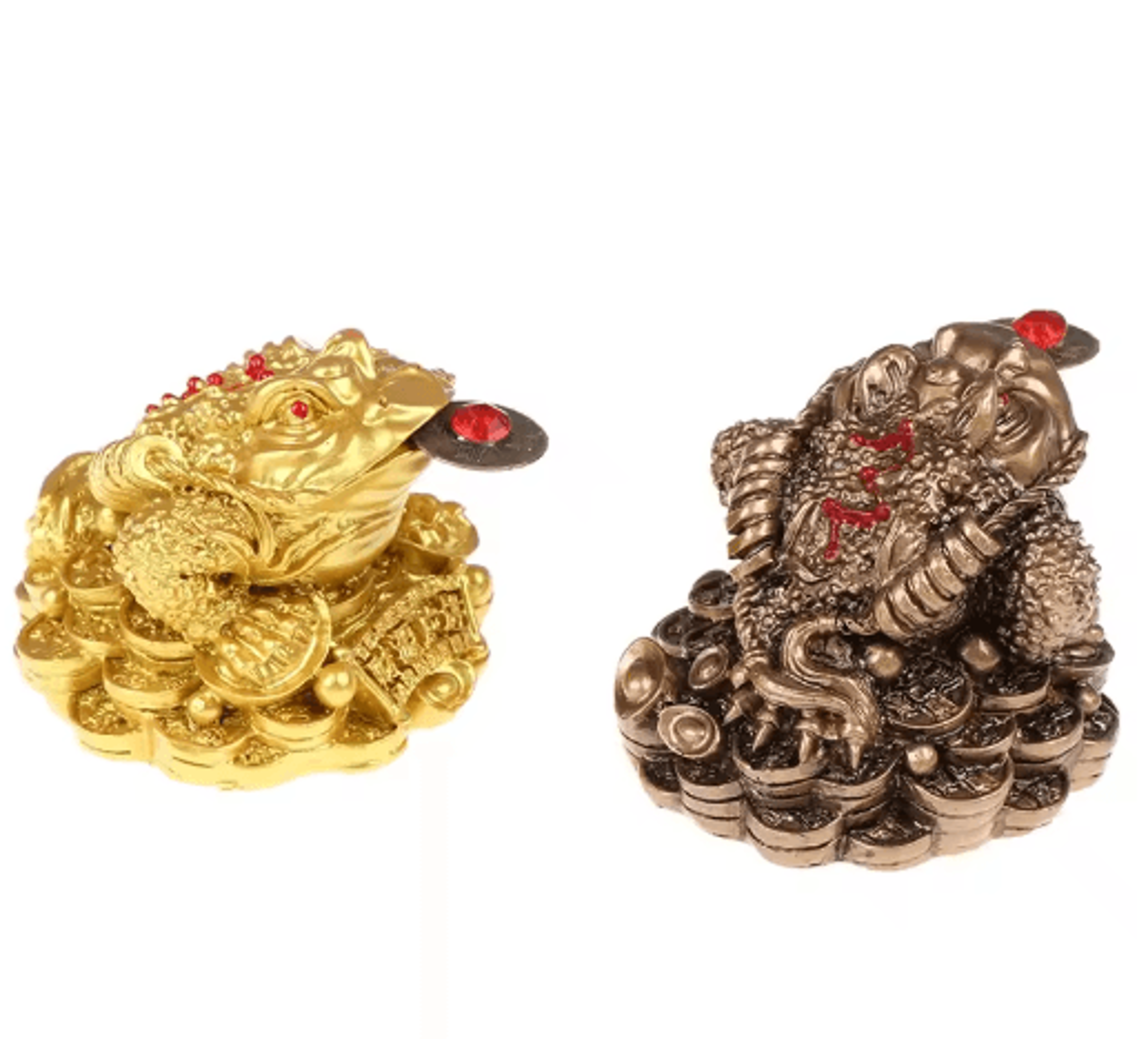 Feng Shui Golden Toad Money Statue  Lucky Fortune Wealth Frog Tabletop Ornament 7