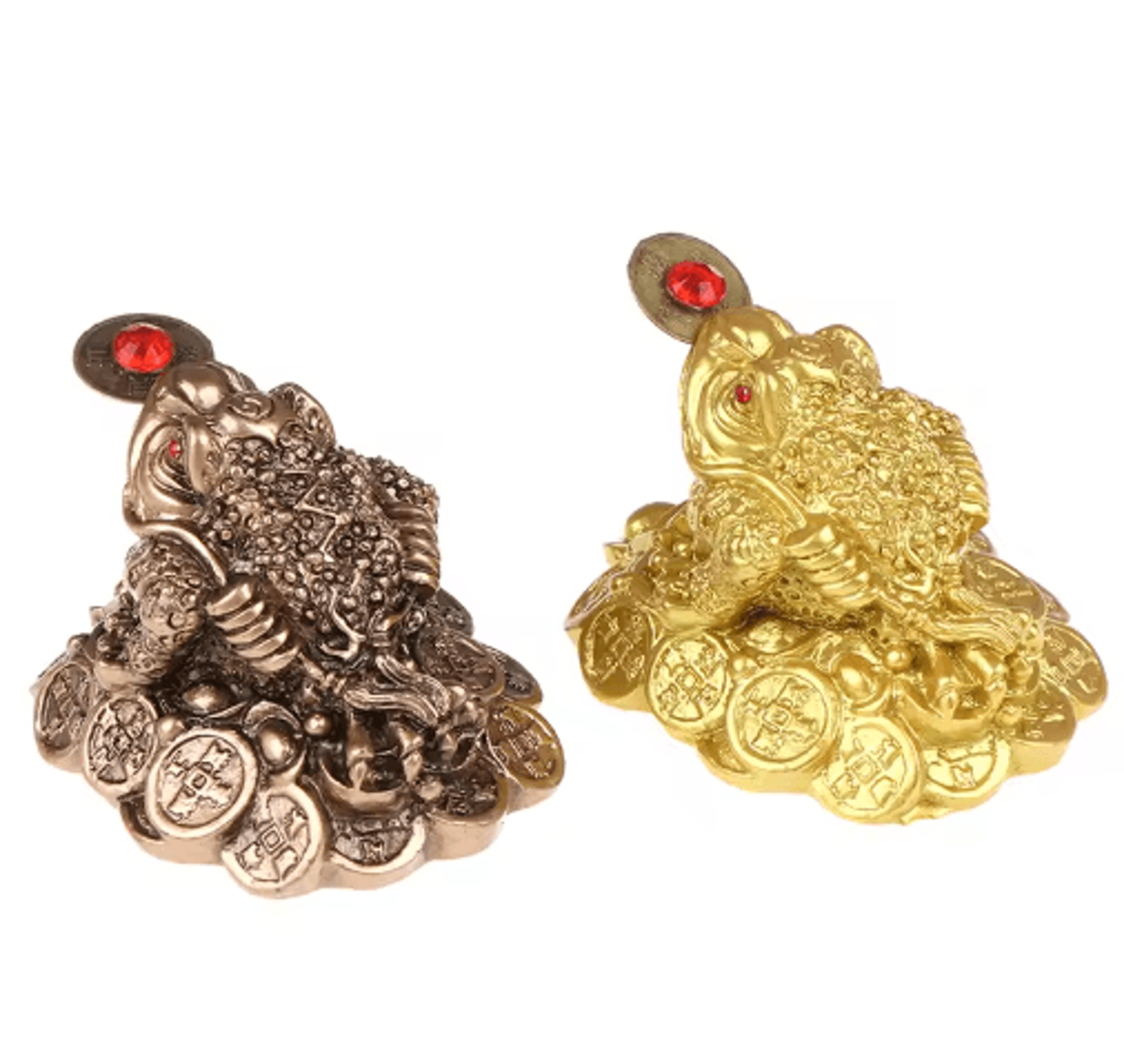 Feng Shui Golden Toad Money Statue  Lucky Fortune Wealth Frog Tabletop Ornament 8