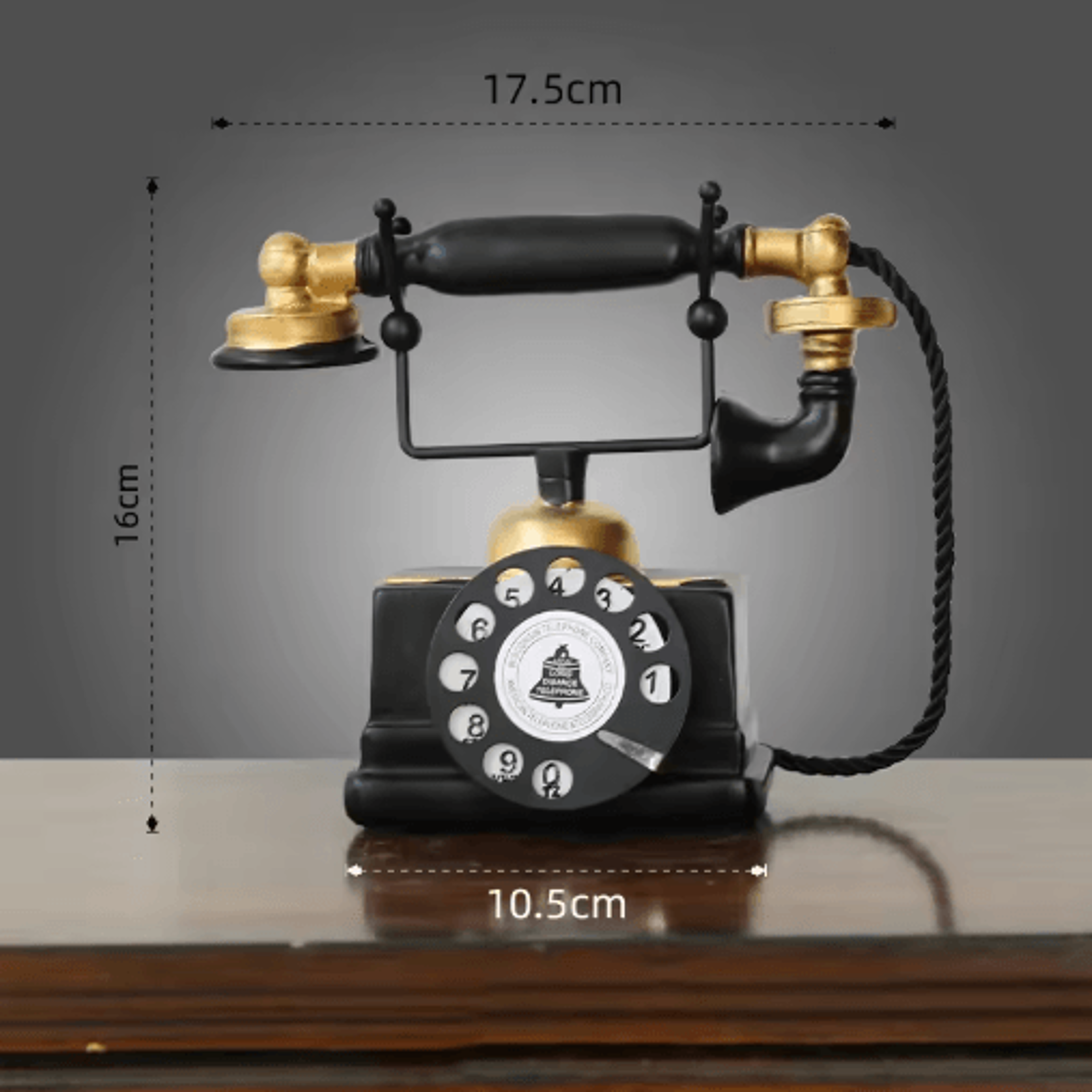 Retro Vintage Telephone Ornament  Aged Decorative Craft Accent For Living Room Decor 4