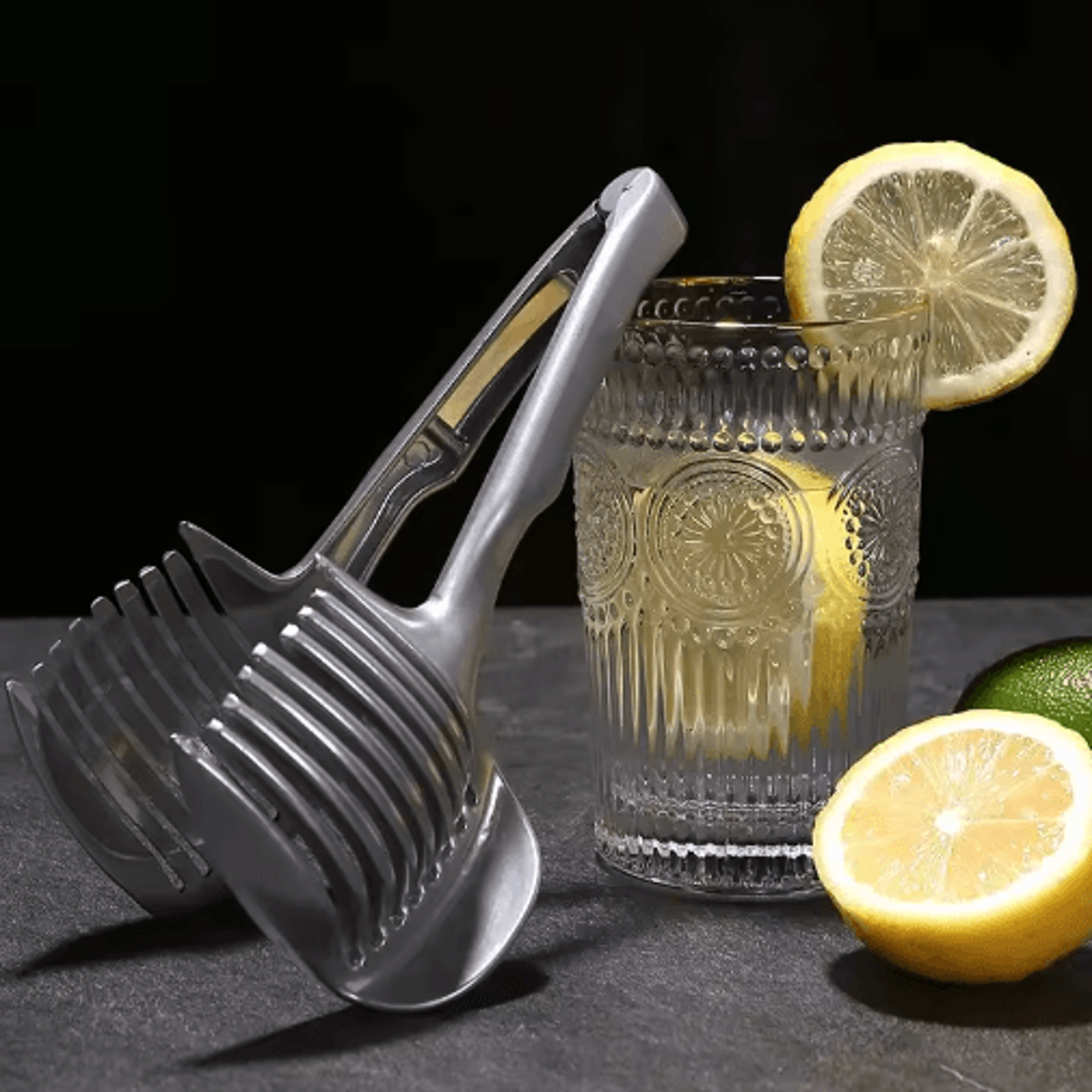 Stainless Steel Handheld Fruit  Vegetable Slicer  Orange Lemon Tomato  Onion Cutting Clip 3