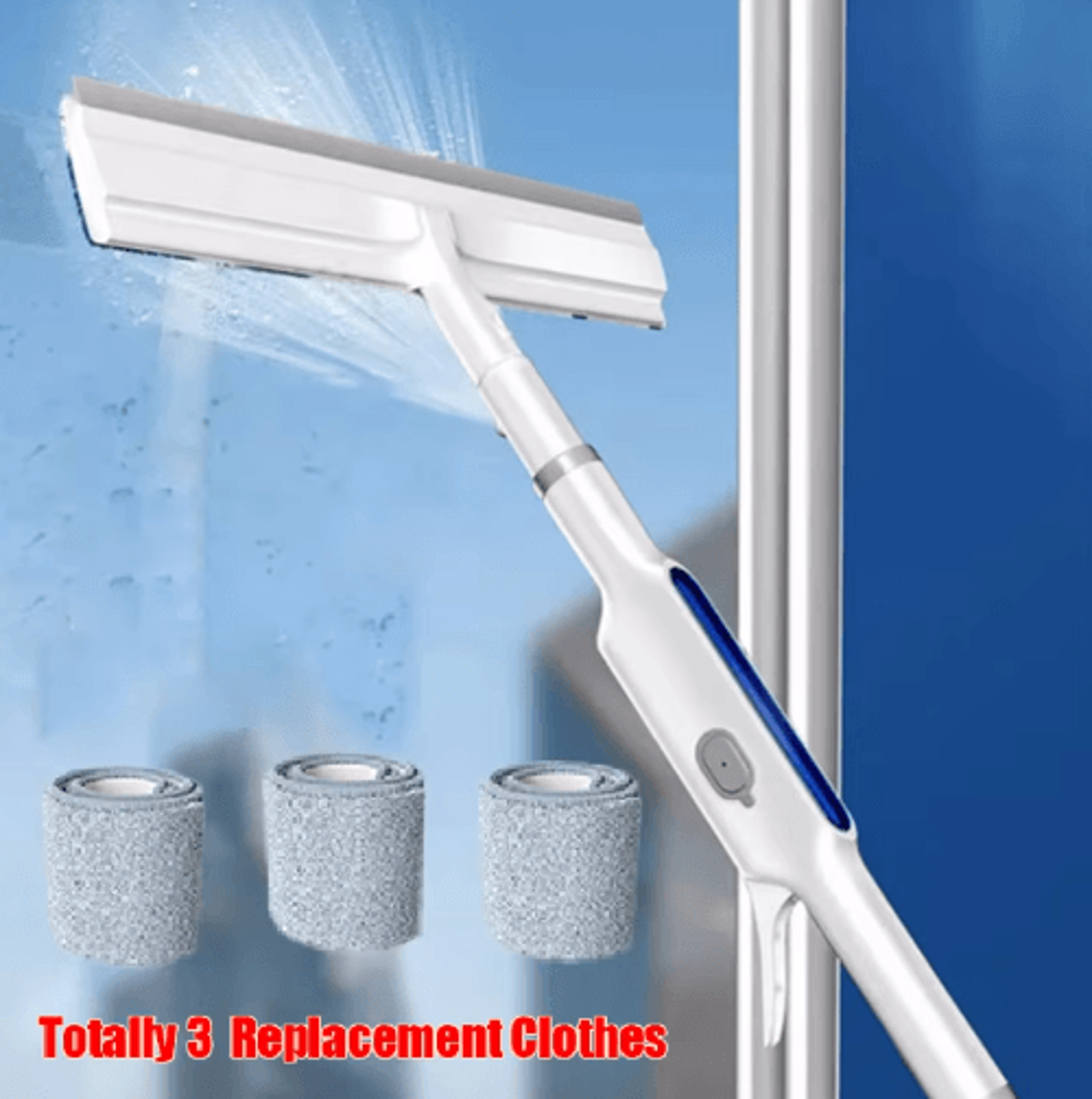 3in1 DoubleSided Spray Window Cleaner  Expandable Glass Wiper With Replacement Cloths 0