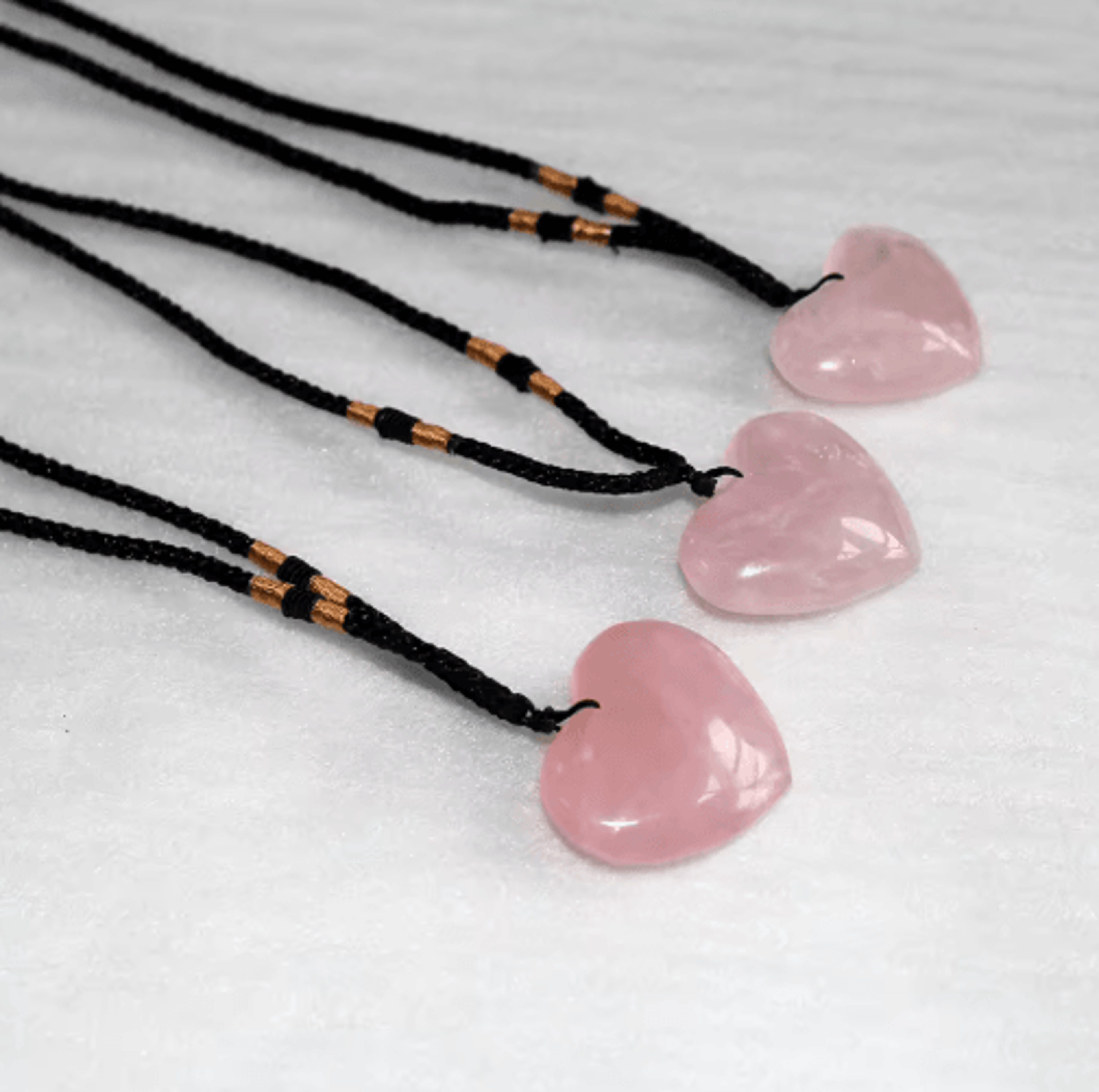 Rose Quartz Heart Crystal Pendant Necklace  Natural Pink Healing Stone Love Jewelry 5