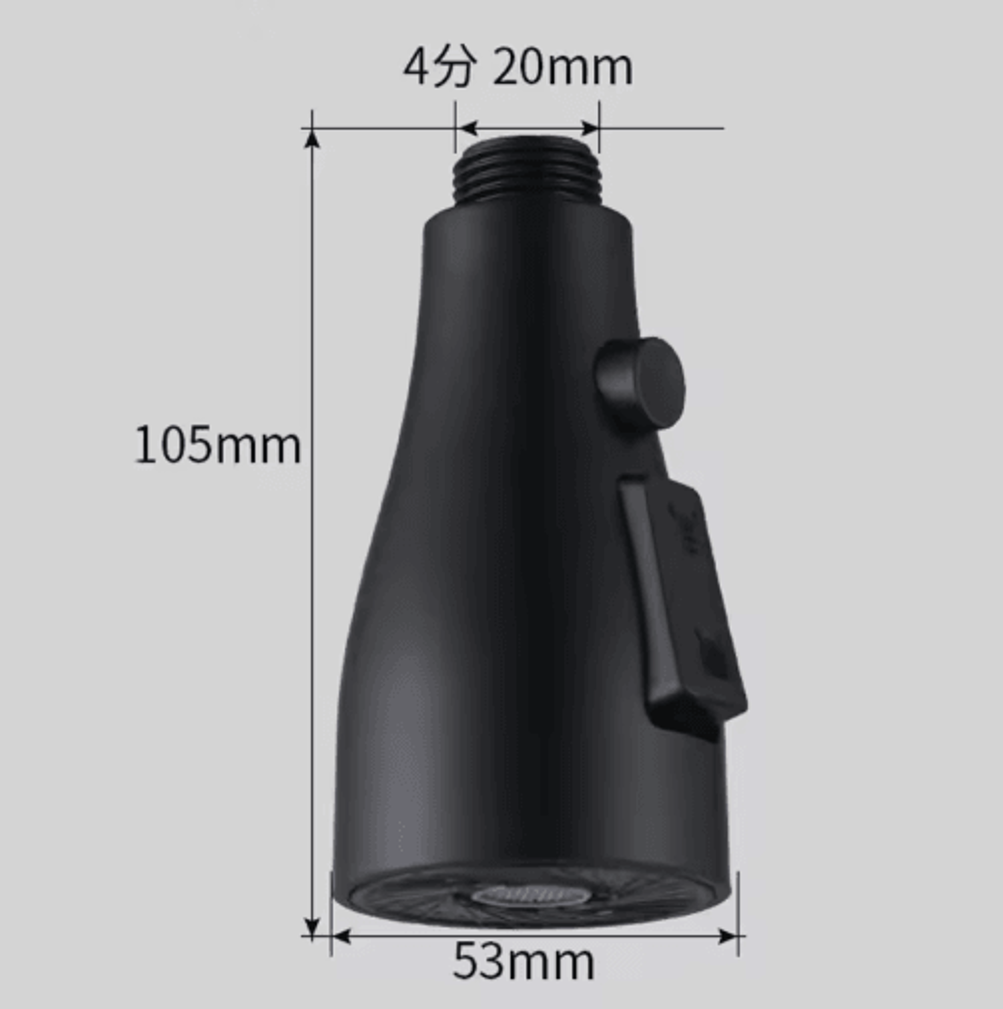 3 Mode Kitchen Faucet Sprayer Head Replacement With 1 To 2 Inch Connector 4