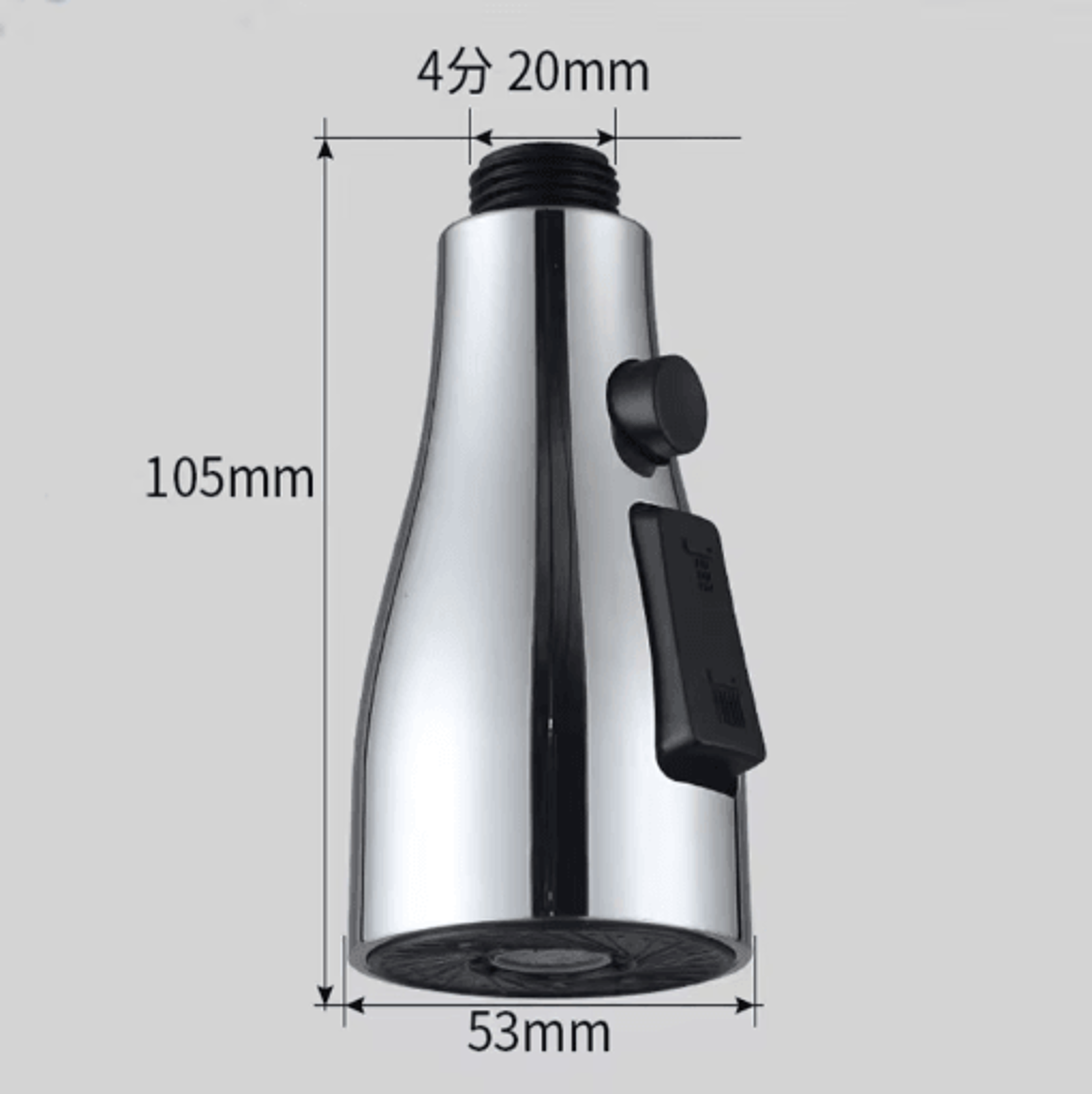3 Mode Kitchen Faucet Sprayer Head Replacement With 1 To 2 Inch Connector 5
