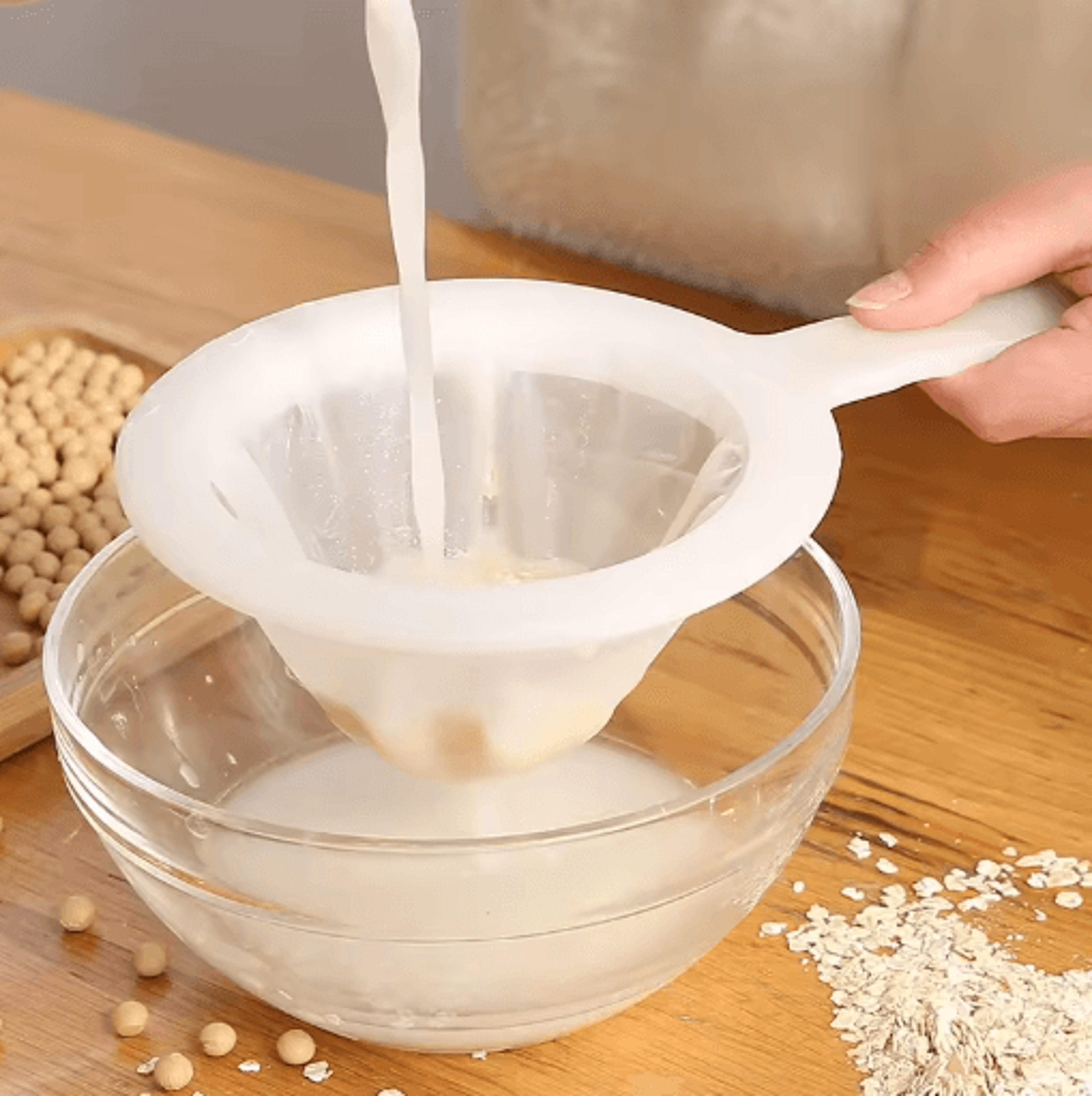 Ultra Fine Nylon Mesh Strainer Spoon For Soy Milk Juice Coffee And Tea 0