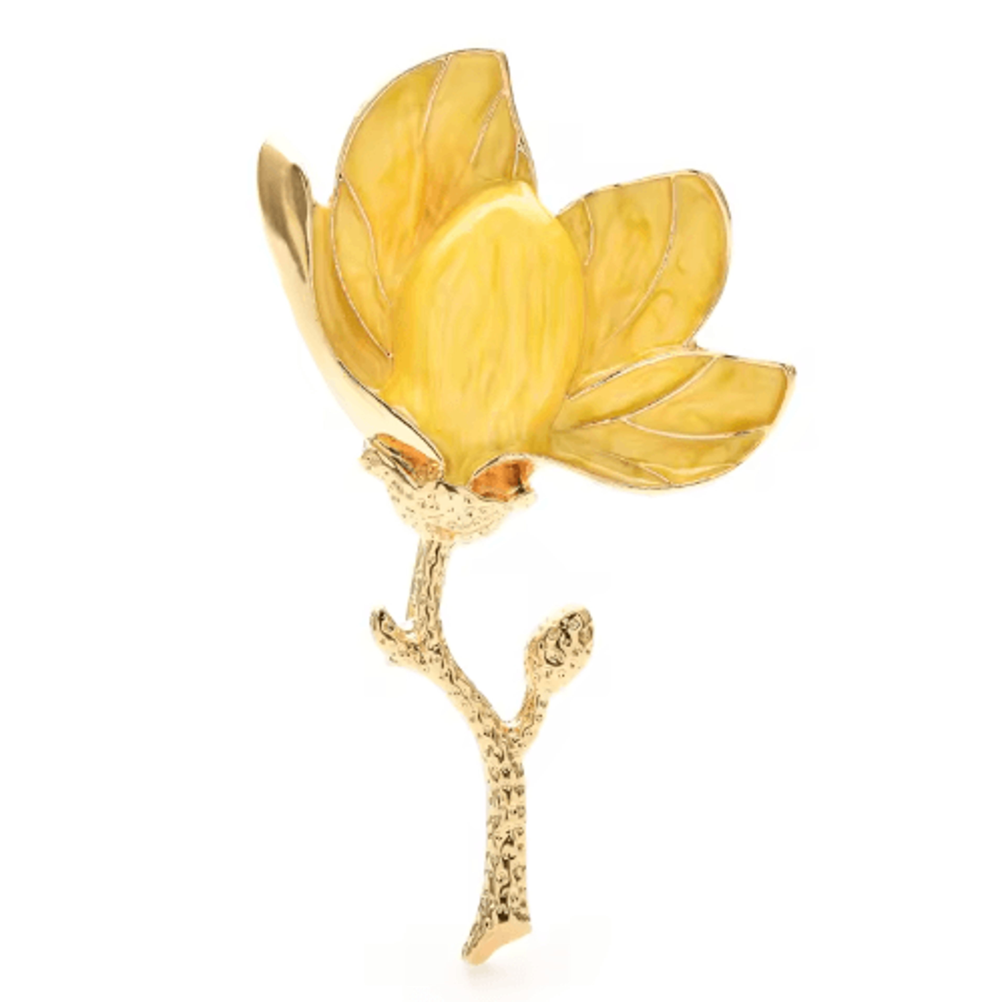 Wulibaby Enamel Magnolia Flower Brooch  Elegant Floral Lapel Pin For Women And Unisex Wear 6