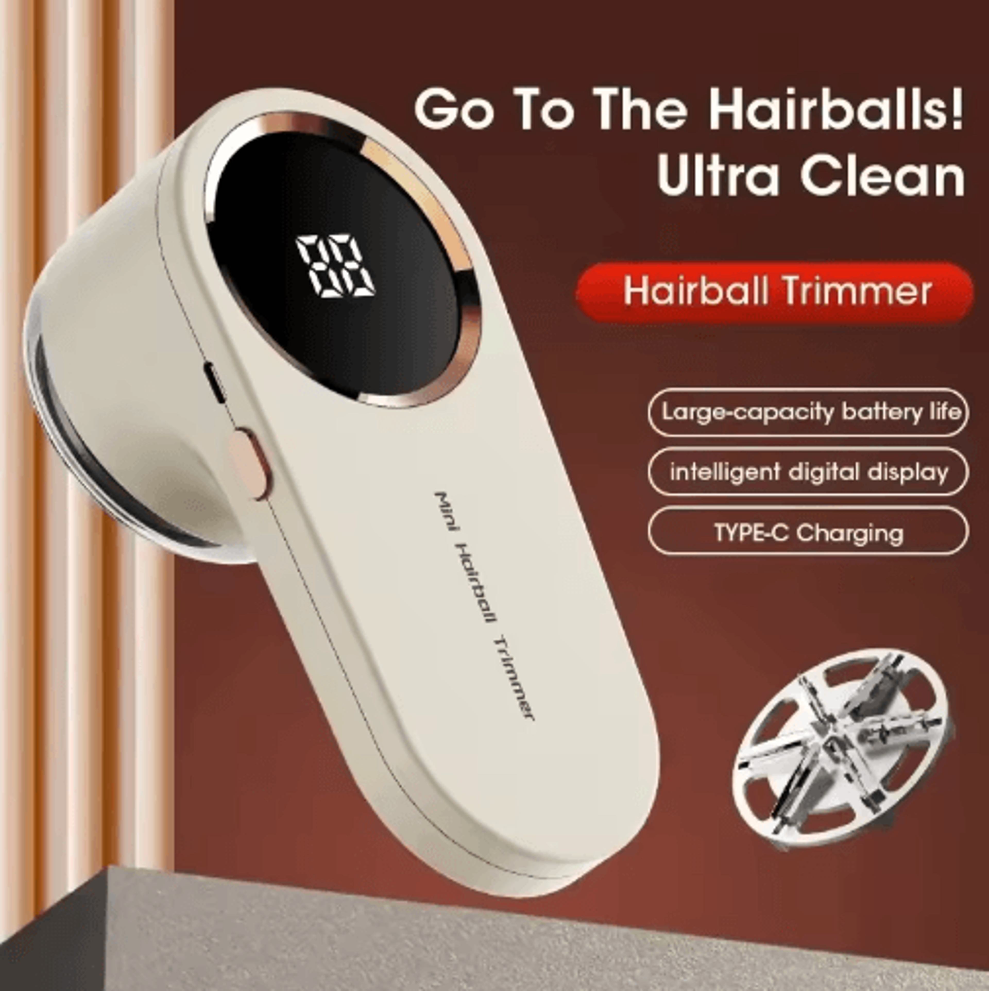LED Digital Electric Lint Remover For Clothing  USB Rechargeable Fabric Shaver For Sweaters 6