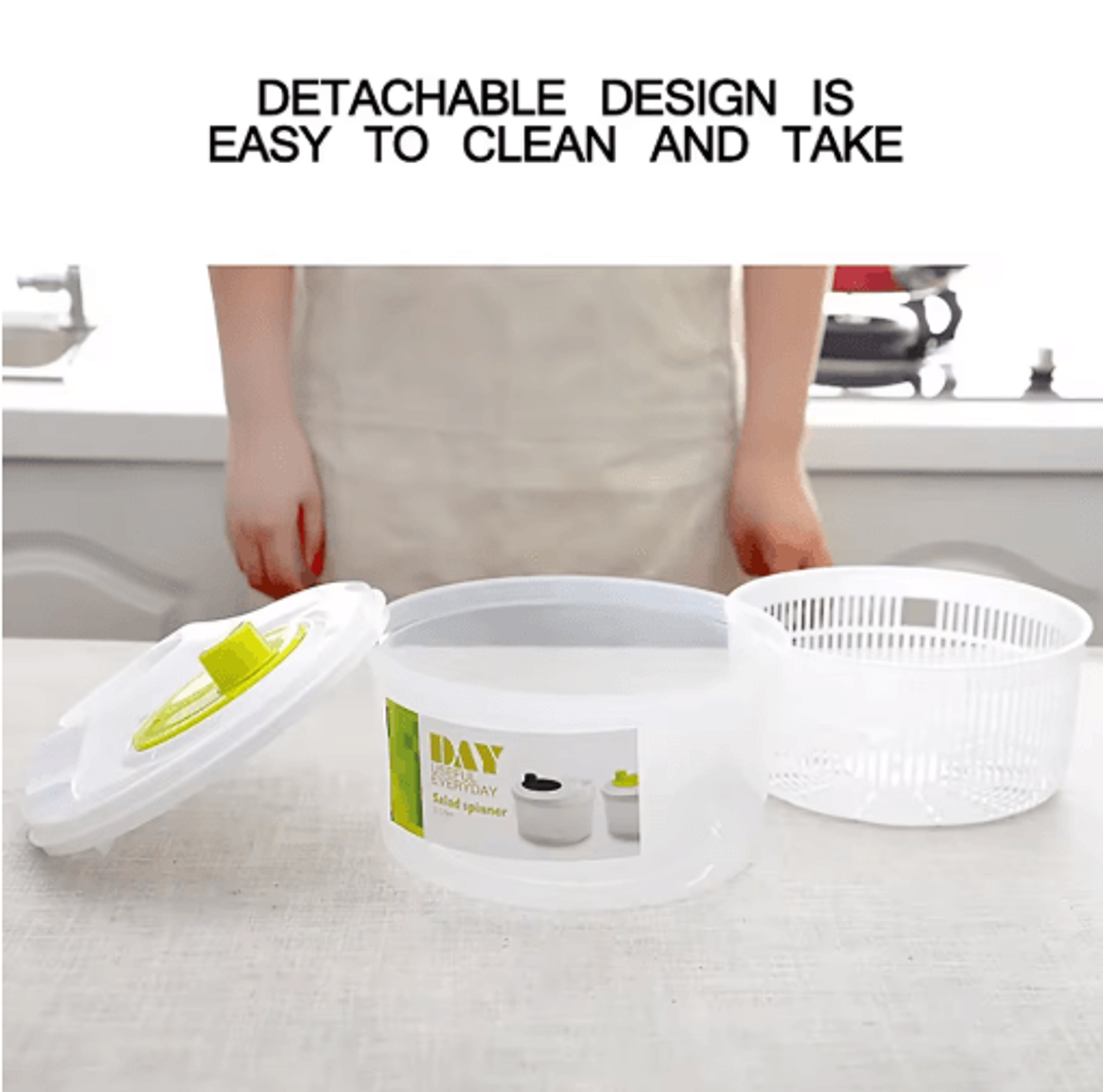 Premium Salad Spinner  Lettuce Washer And Dryer For Fresh Leafy Greens 7