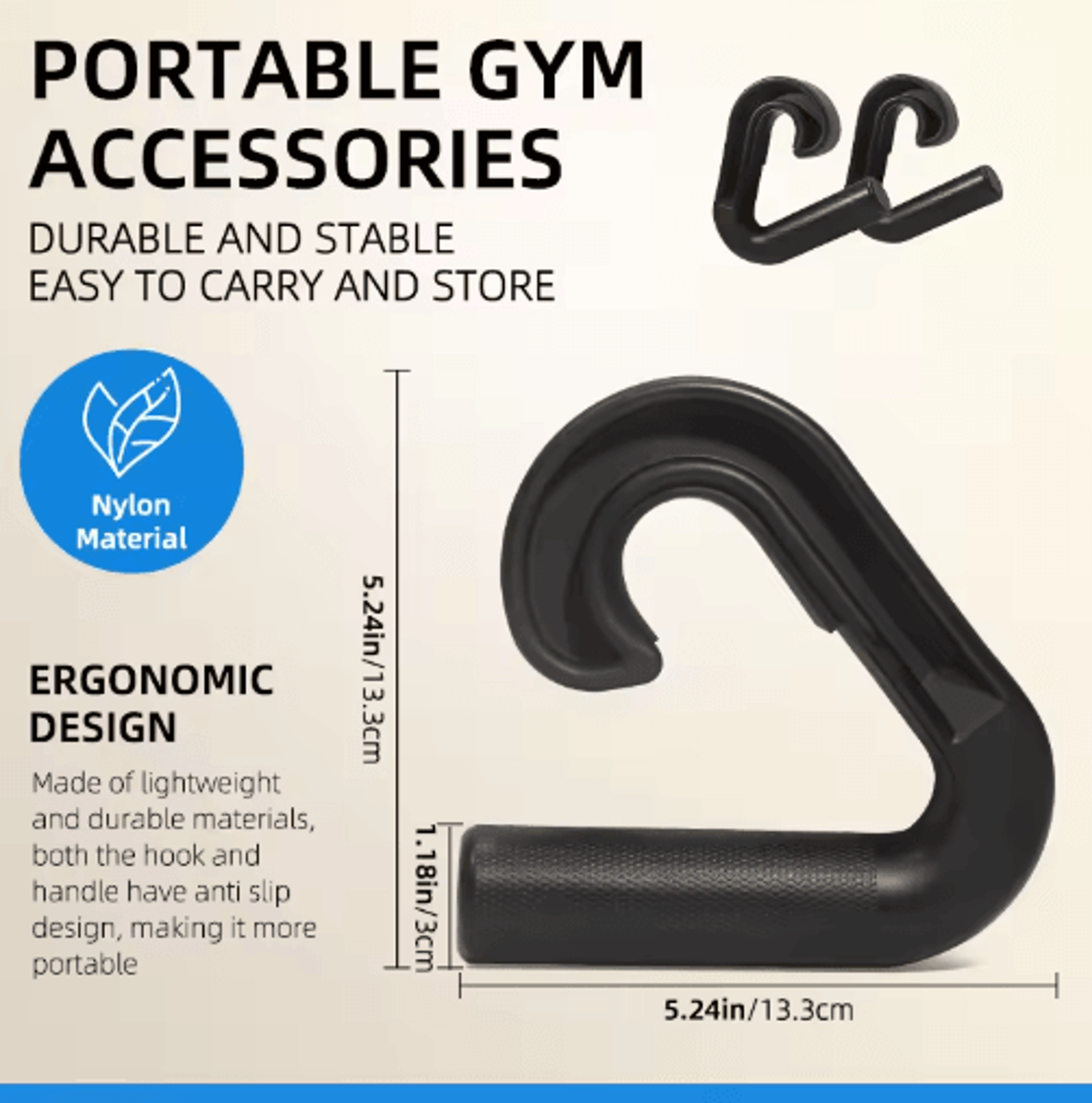 2 PCS Nylon Suspension Grip Handles  Non Slip Lat Pulldown And Cable Machine Attachments 2