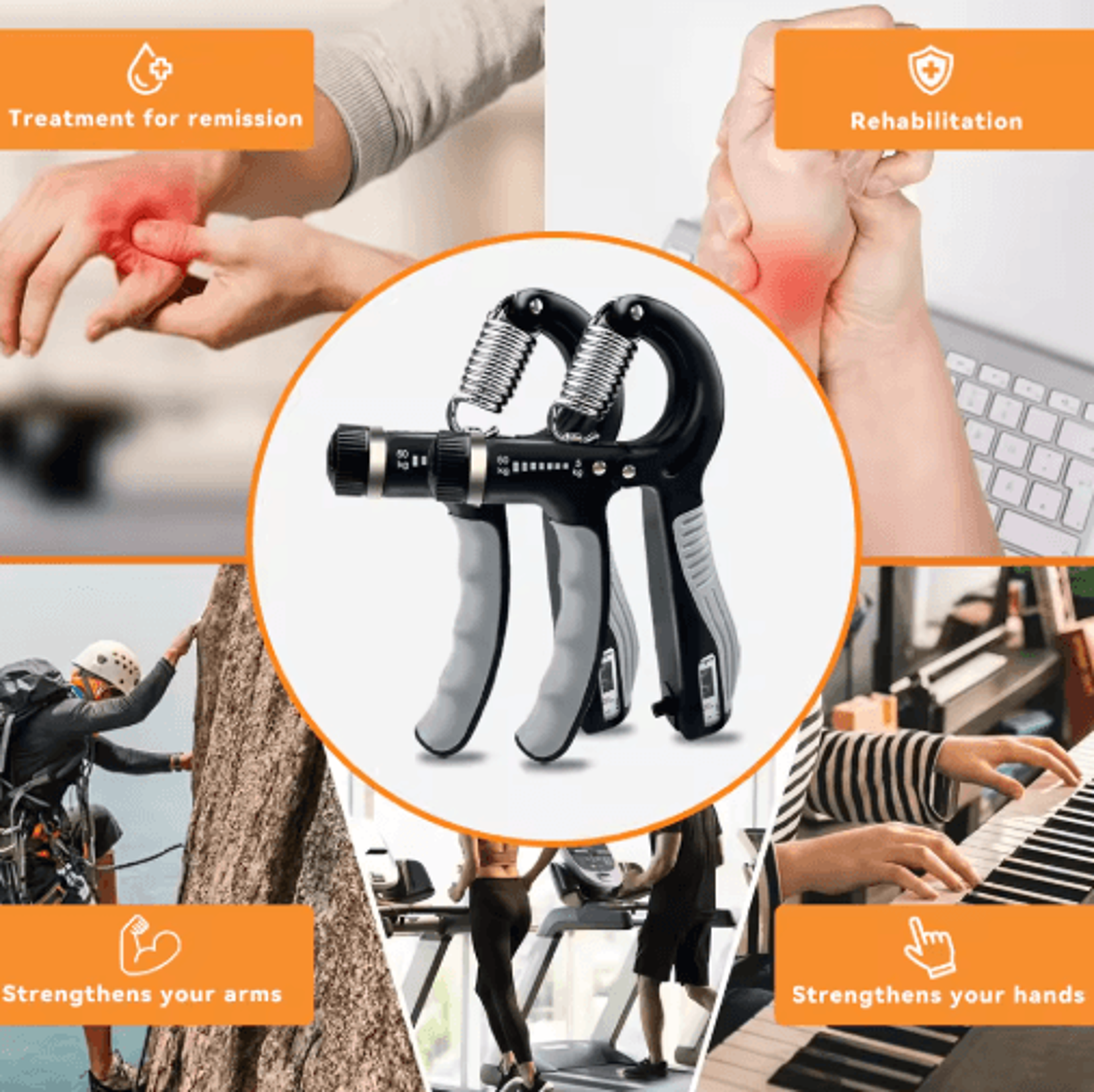ProFlex Adjustable Hand Grip Strengthener 11132 Lbs Forearm Trainer 2