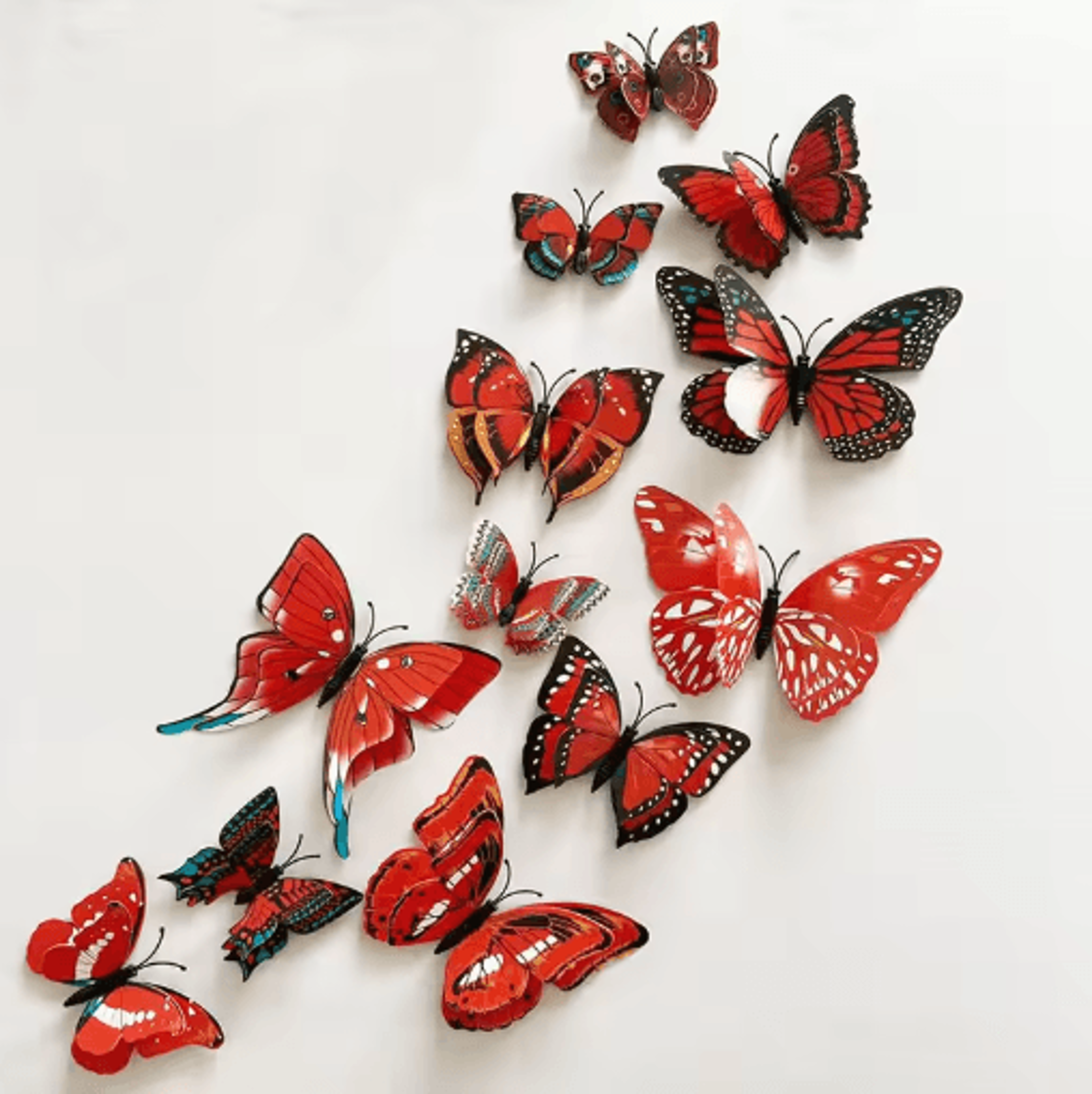 12 Piece 3D Double Layer Butterfly Wall Stickers For Elegant Home And Party Decor 7