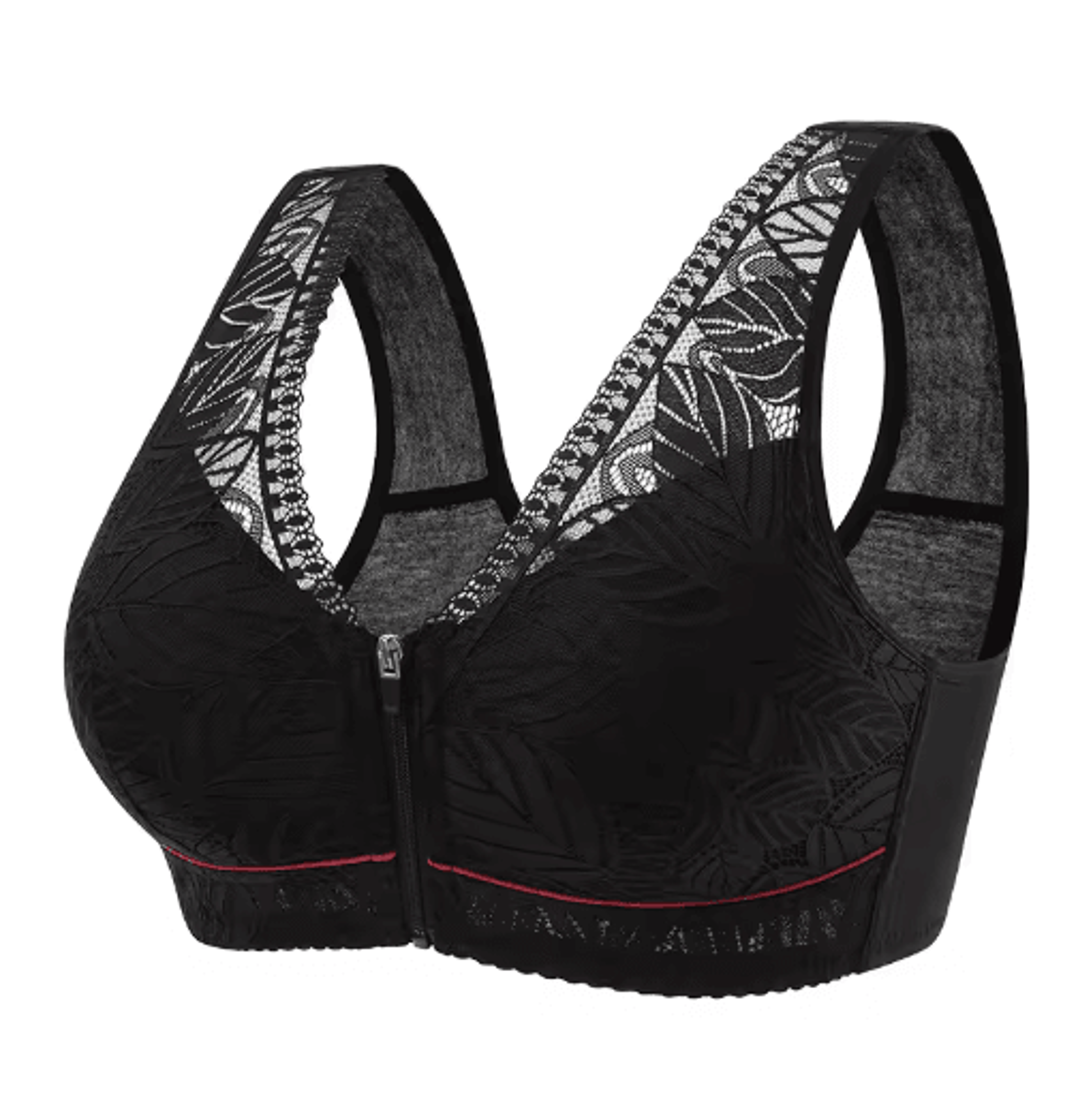 Front Zipper Sports Bra Wireless Breathable Cotton Yoga Bra For Plus Size Women 2