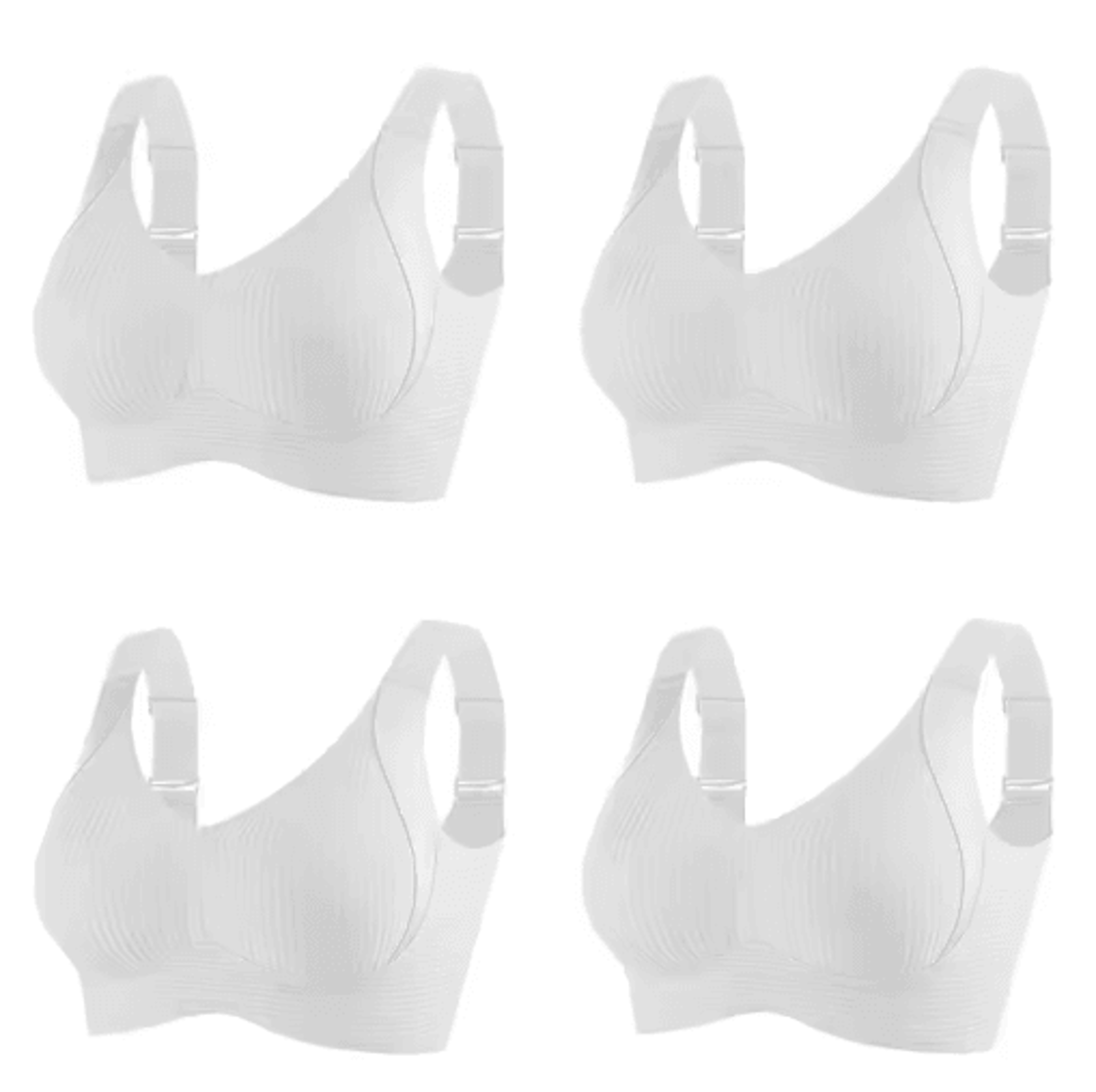 FallSweet 4Piece Wireless Push Up Seamless Plus Size Bralette Set 7
