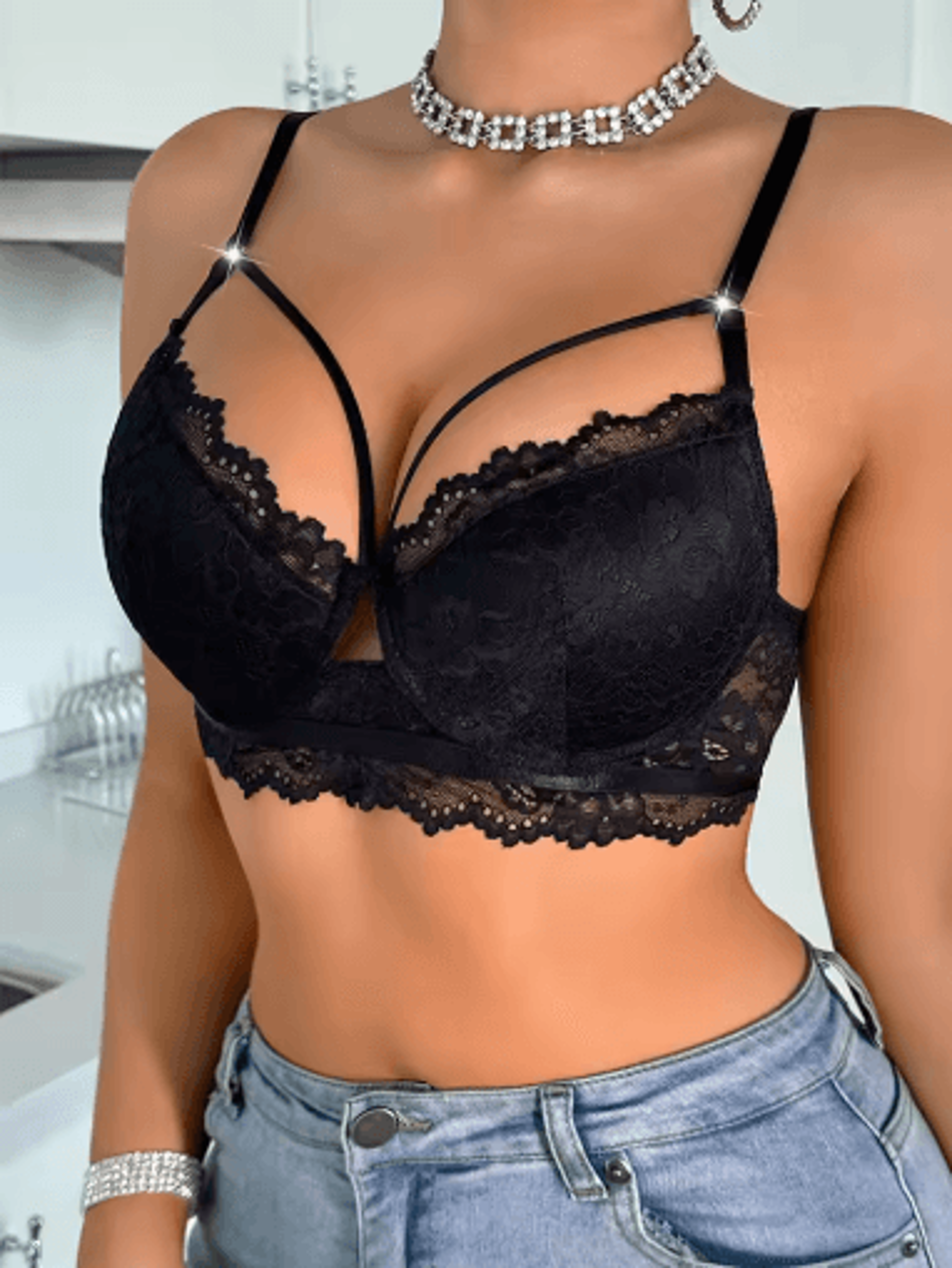 Elegant 3 To 4 Cup Lace Push Up Underwire Bra For Lift And Support 3